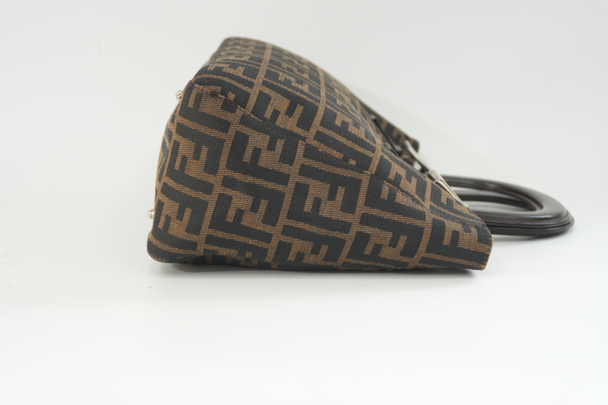 Pre-Owned Fendi Zucca Handbag Brown