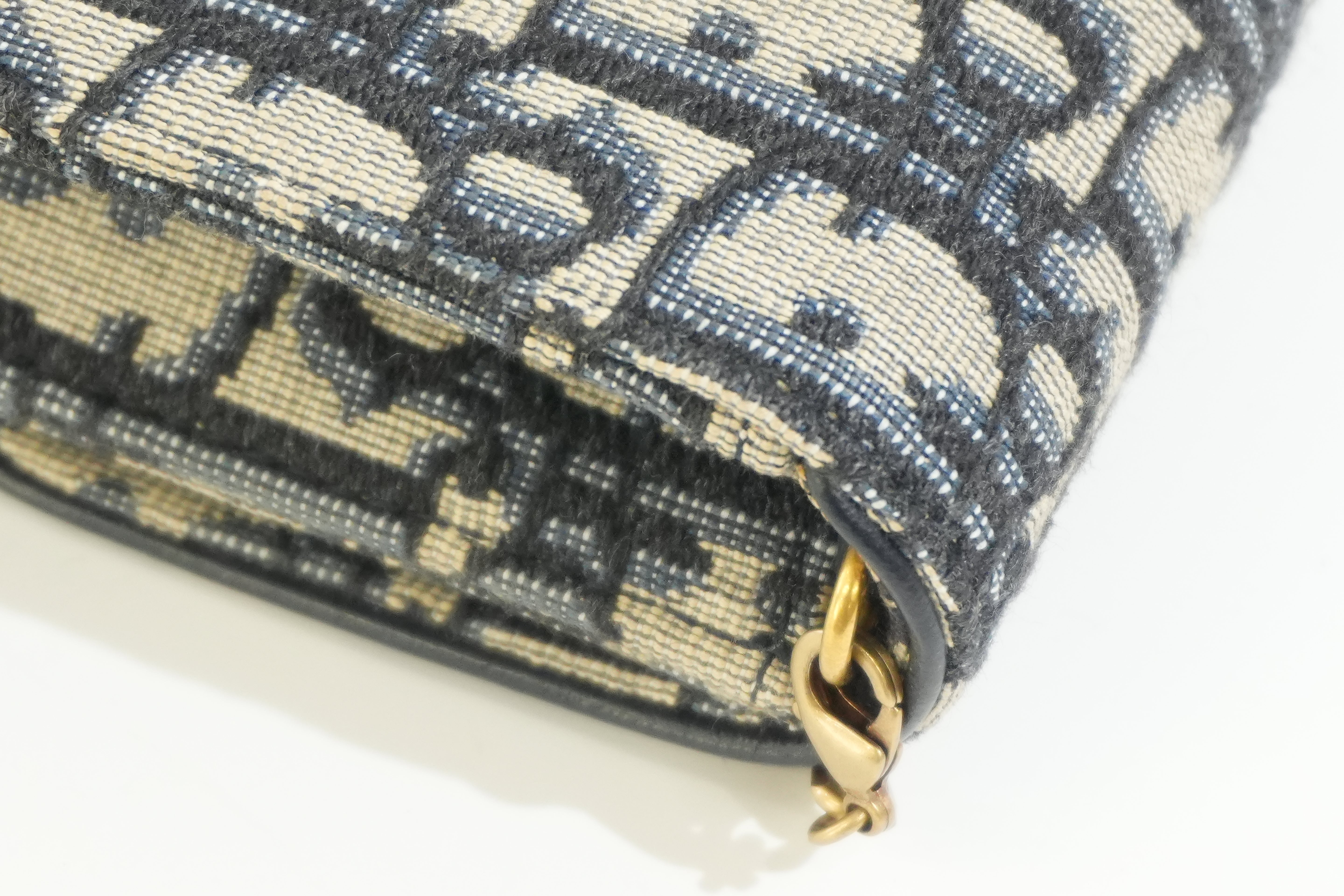 Pre-owned Dior Saddle Pouch Blue
