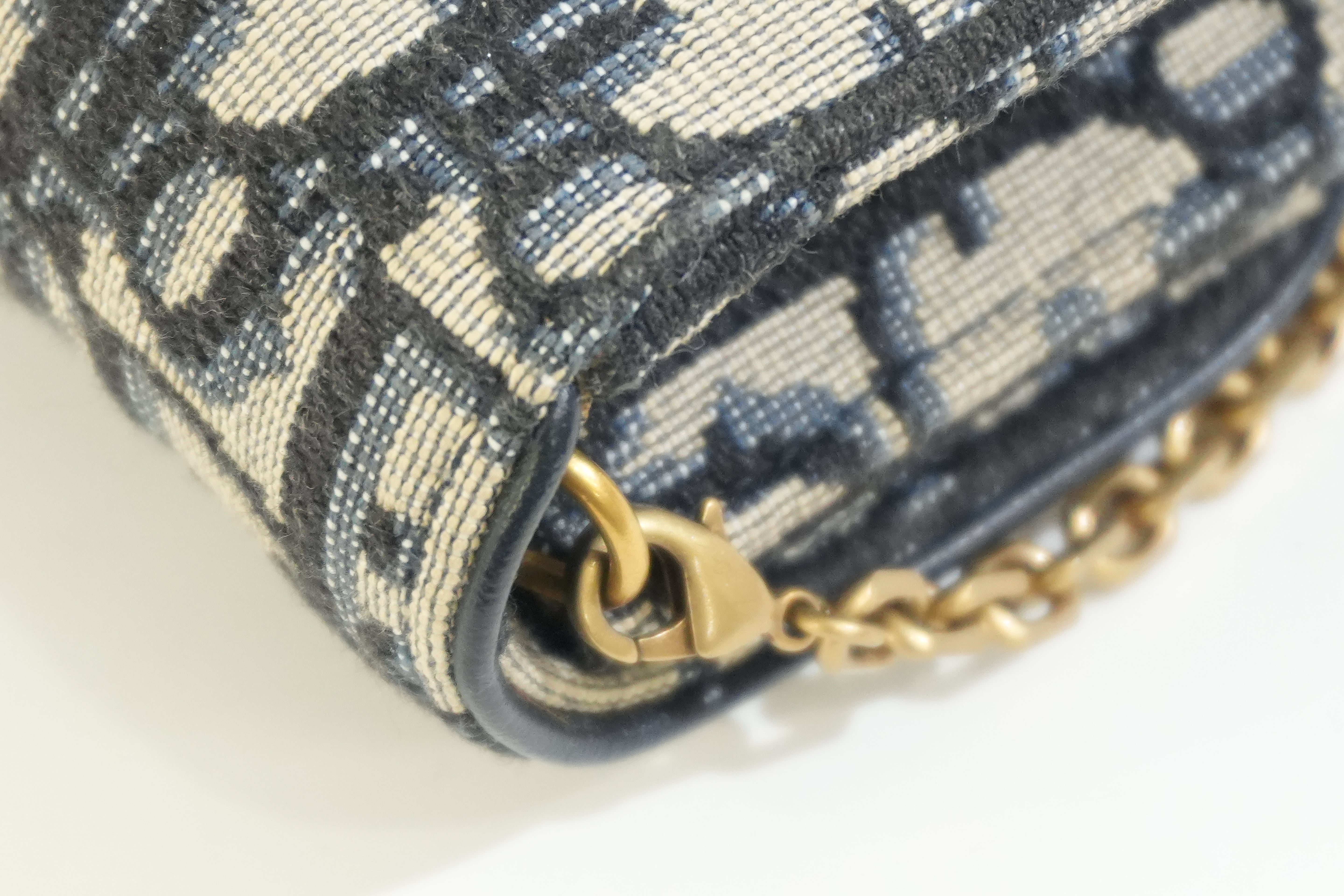 Pre-owned Dior Saddle Pouch Blue
