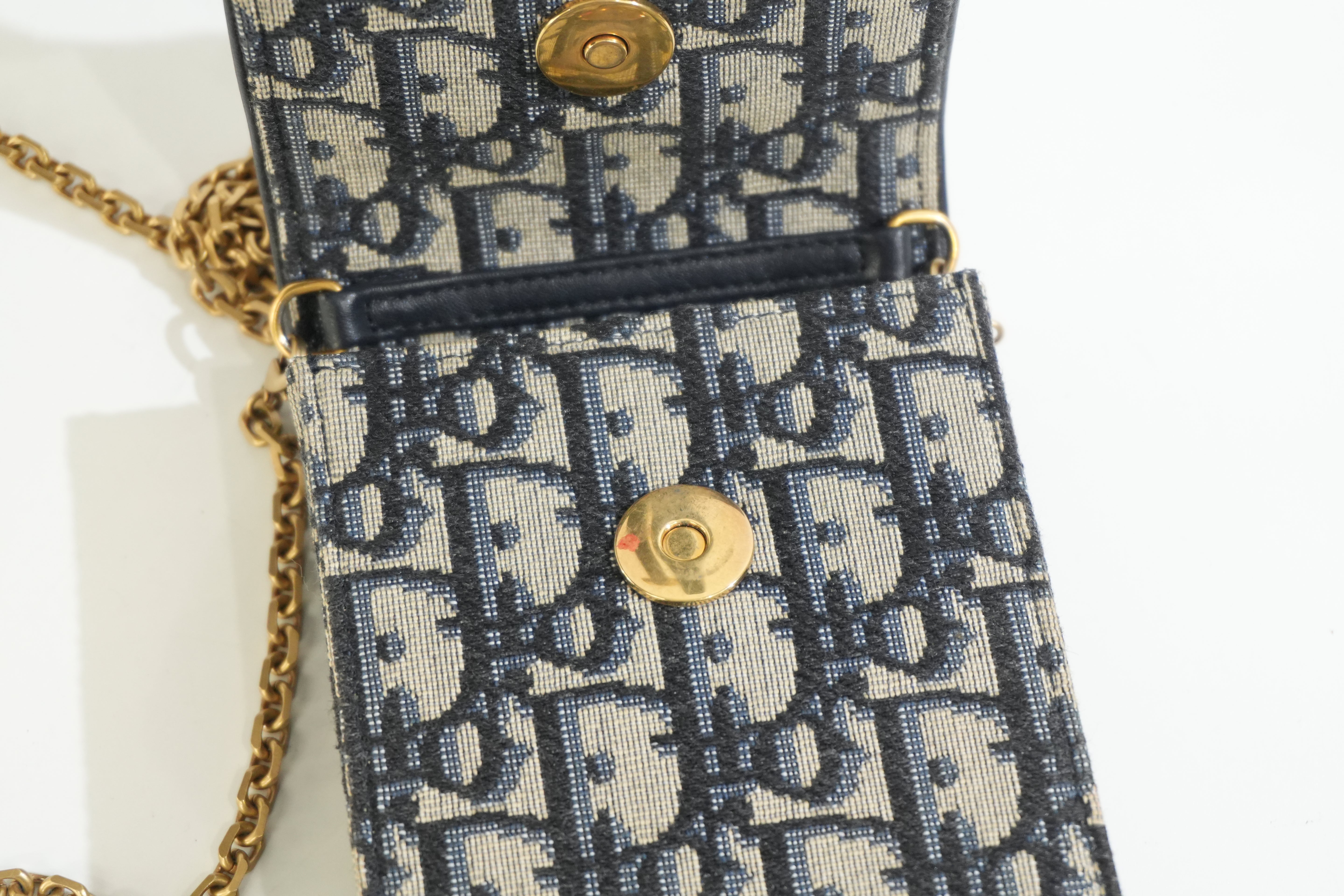 Pre-owned Dior Saddle Pouch Blue