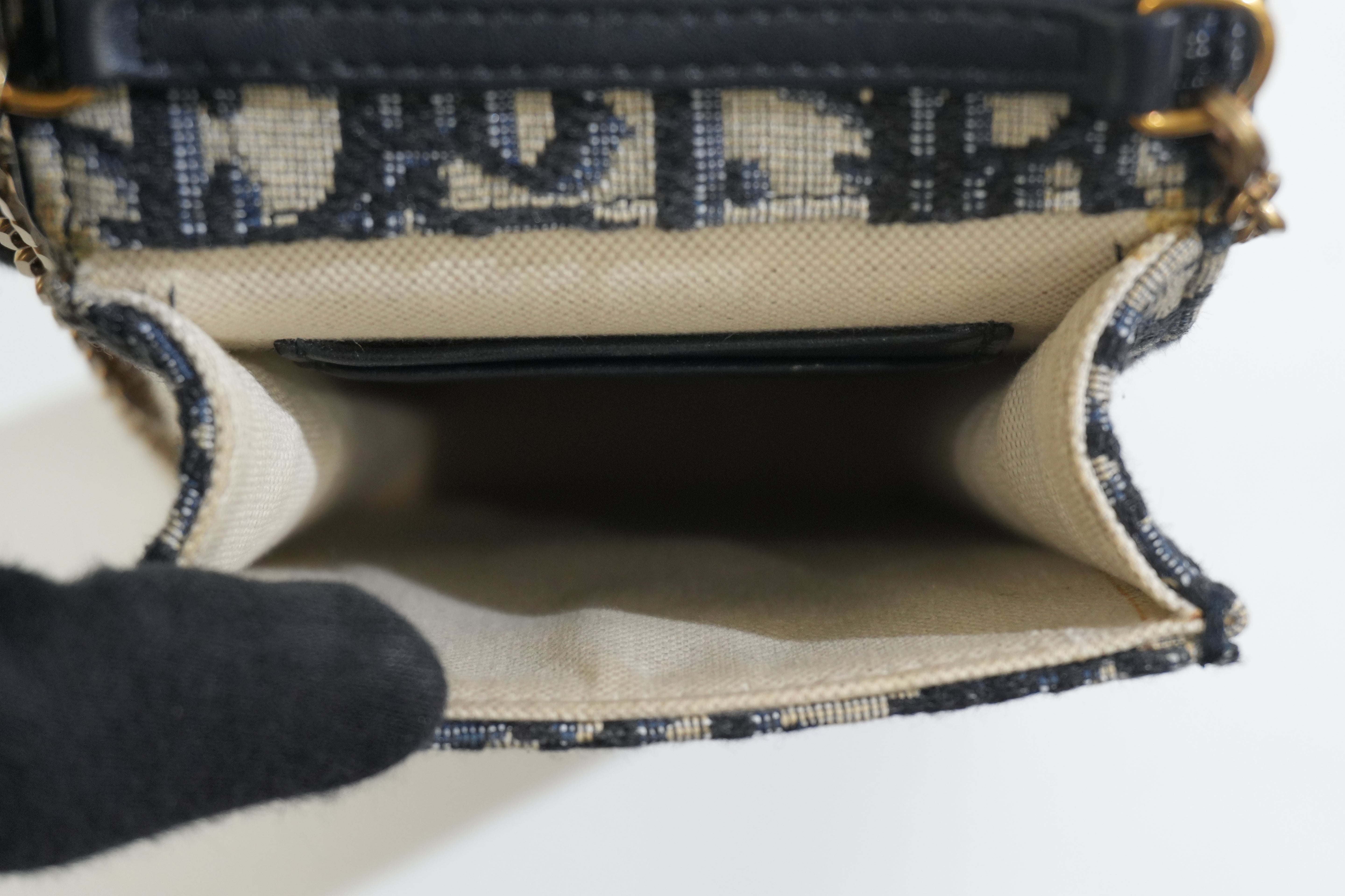 Pre-owned Dior Saddle Pouch Blue