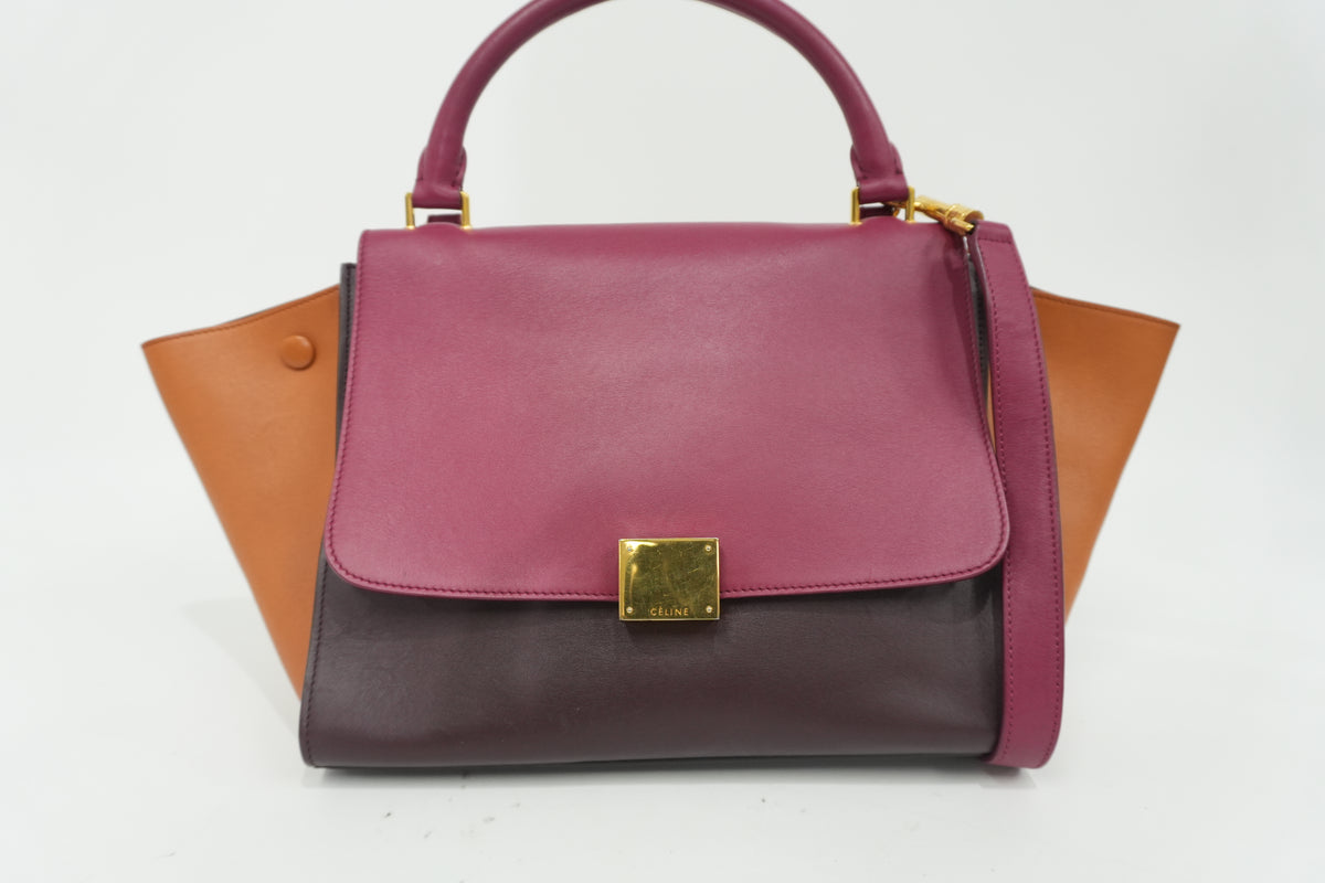 Pre-owned Celine Two Way Trapeze Shoulder Bag Tricolor