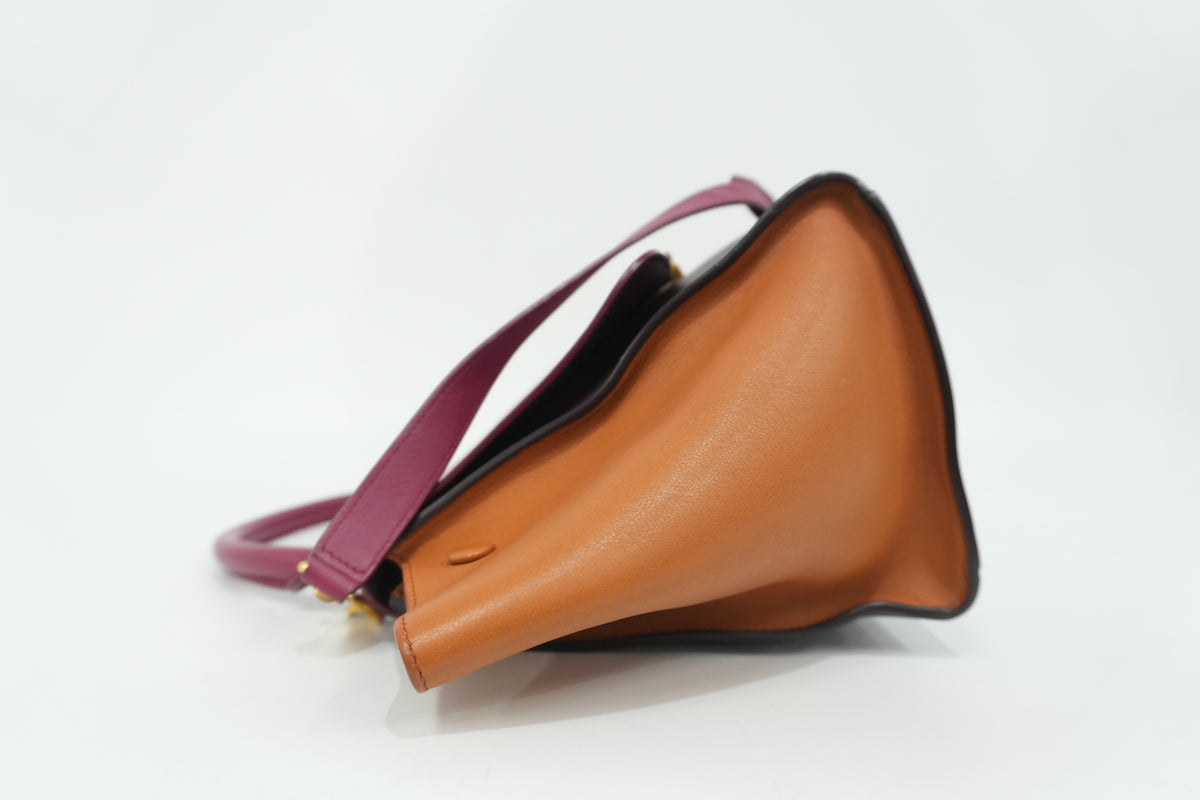 Pre-owned Celine Two Way Trapeze Shoulder Bag Tricolor