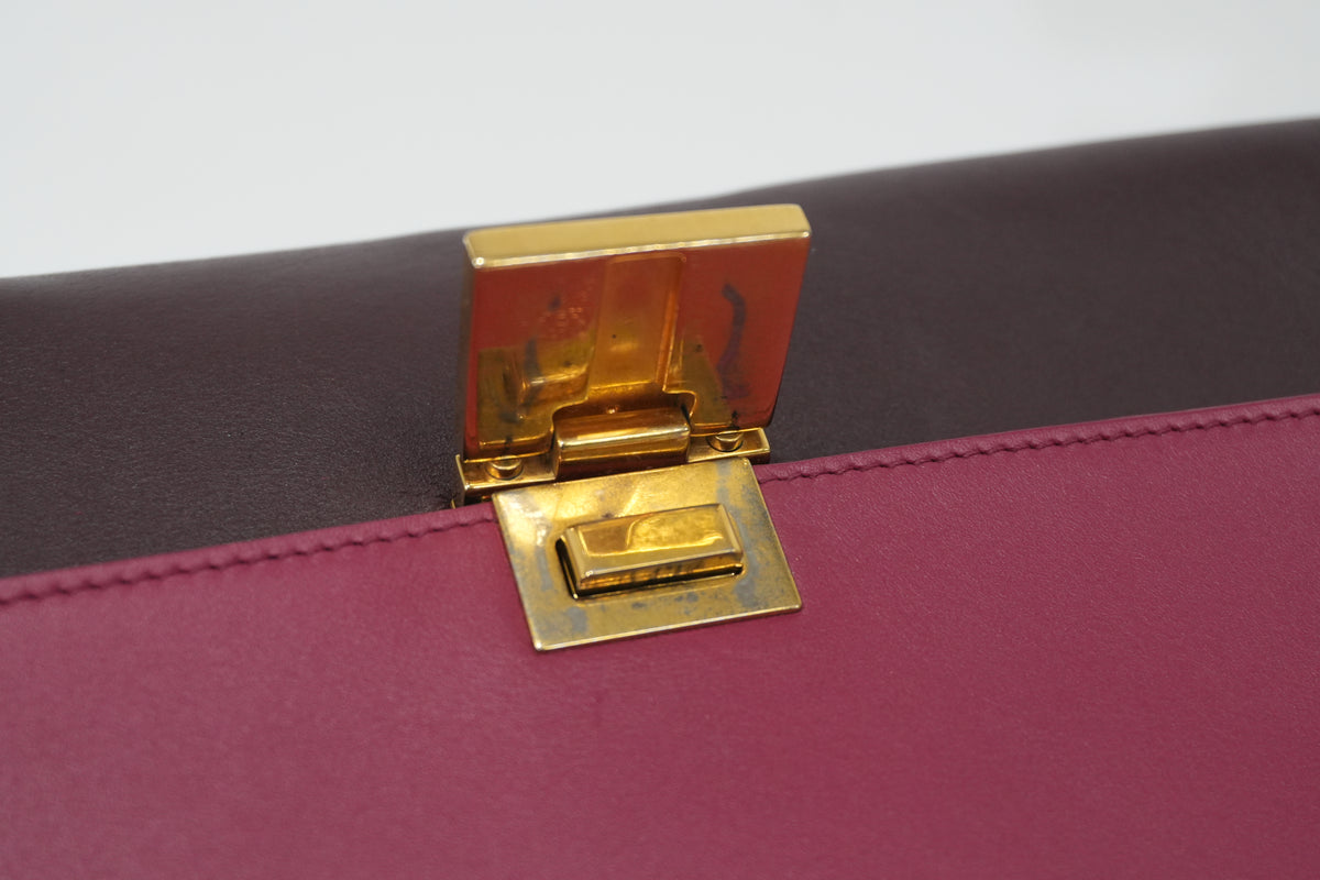 Pre-owned Celine Two Way Trapeze Shoulder Bag Tricolor
