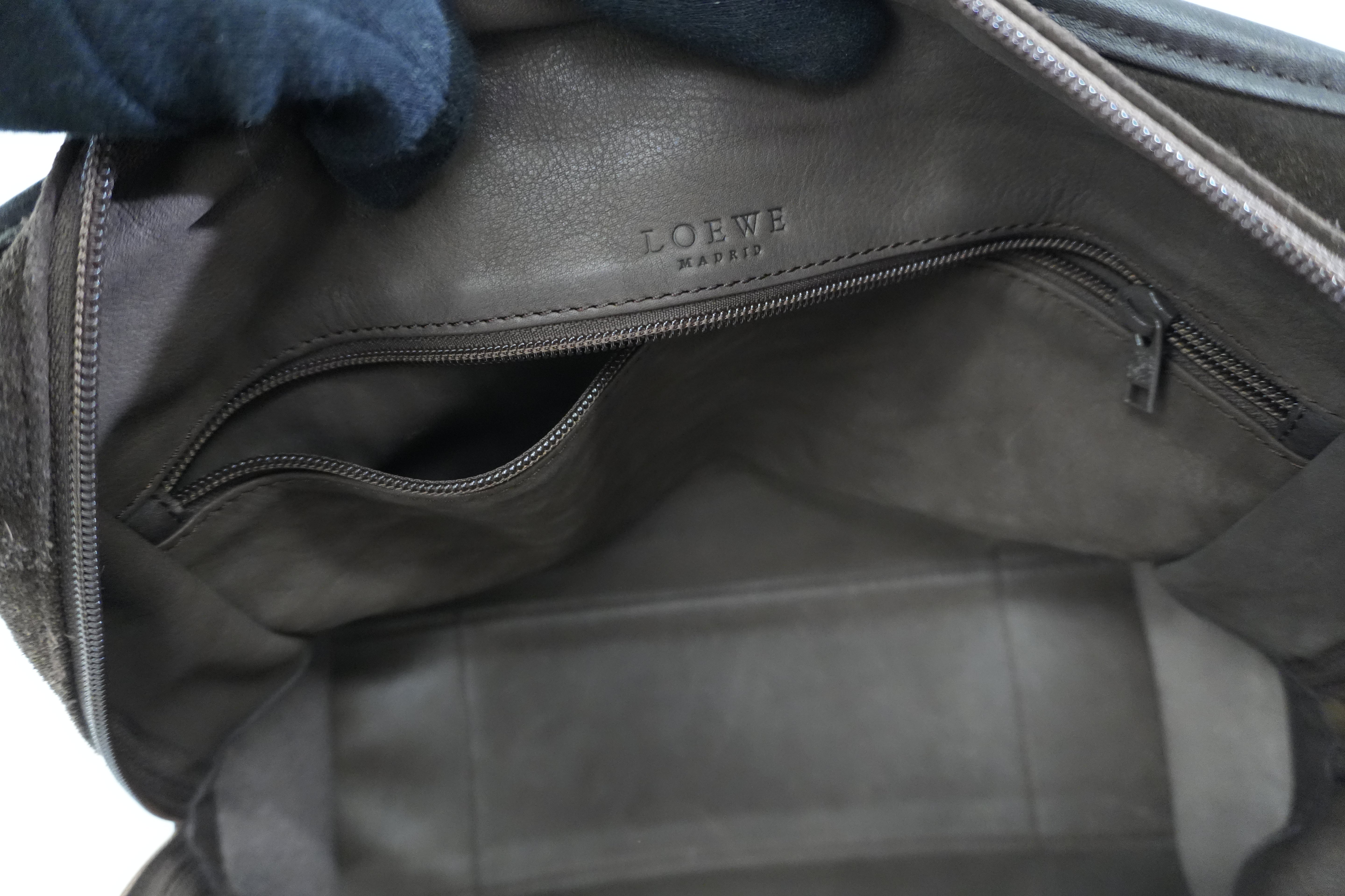 Pre-owned Loewe Suede Leather Anagram Amazona Handbag Brown