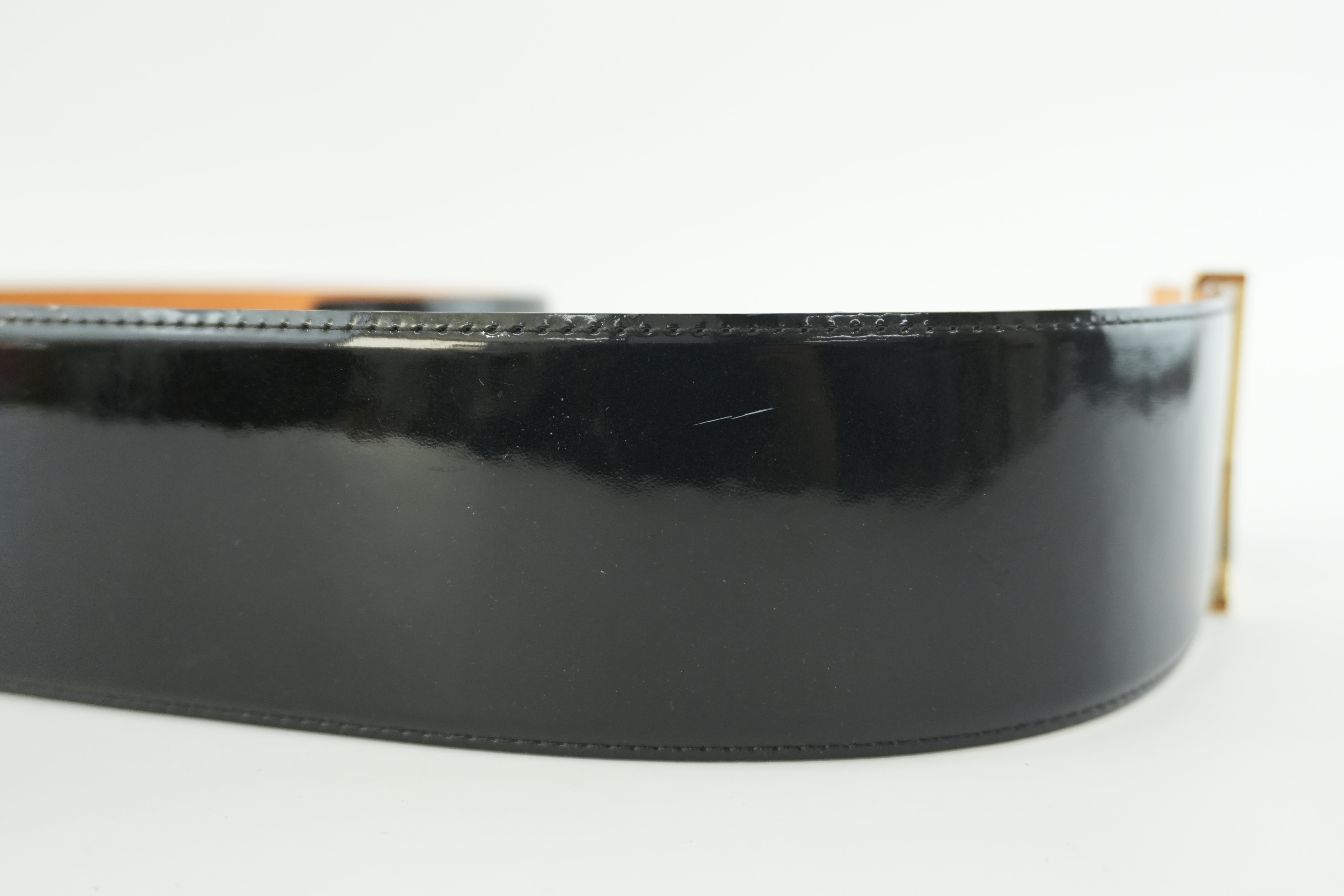 Louis Vuitton Patent Belt Black Used