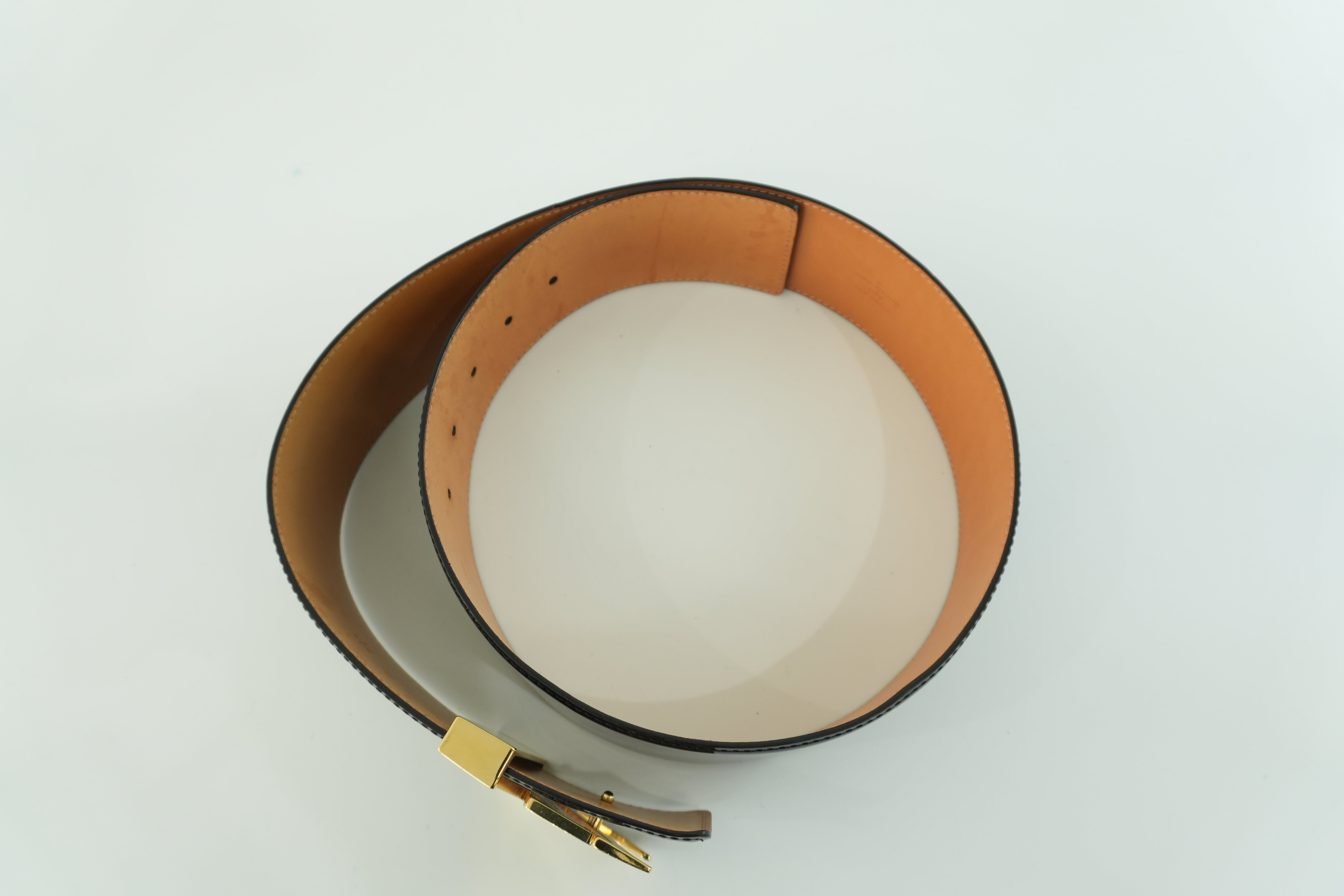 Louis Vuitton Patent Belt Black Used