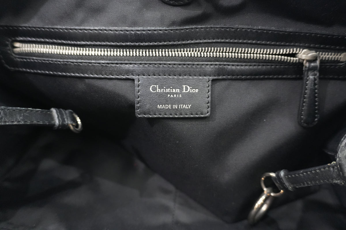 Pre-Owned Dior Cannage Panarea Shoulder Tote Bag Black