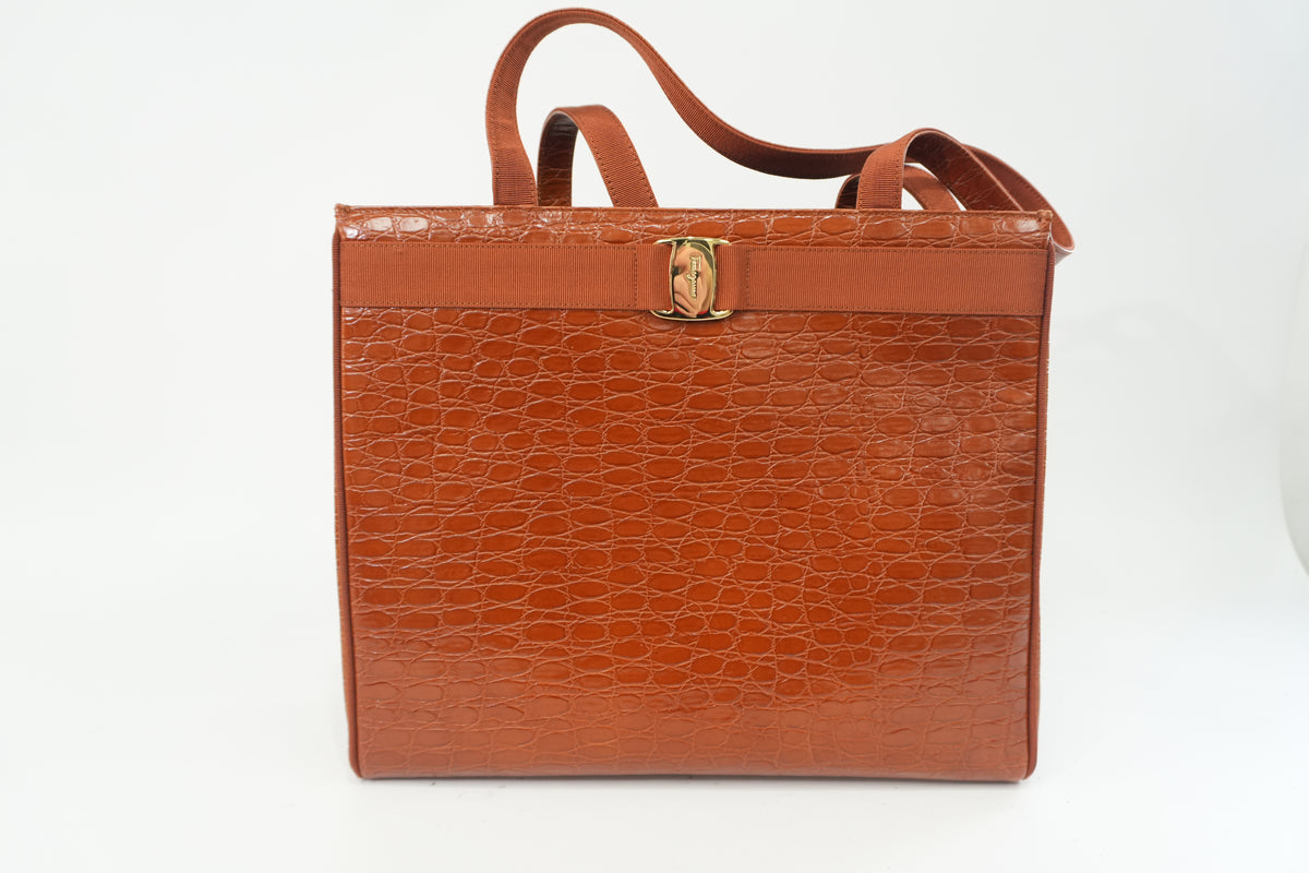 Pre-Owned Ferragamo Tote Bag Brown