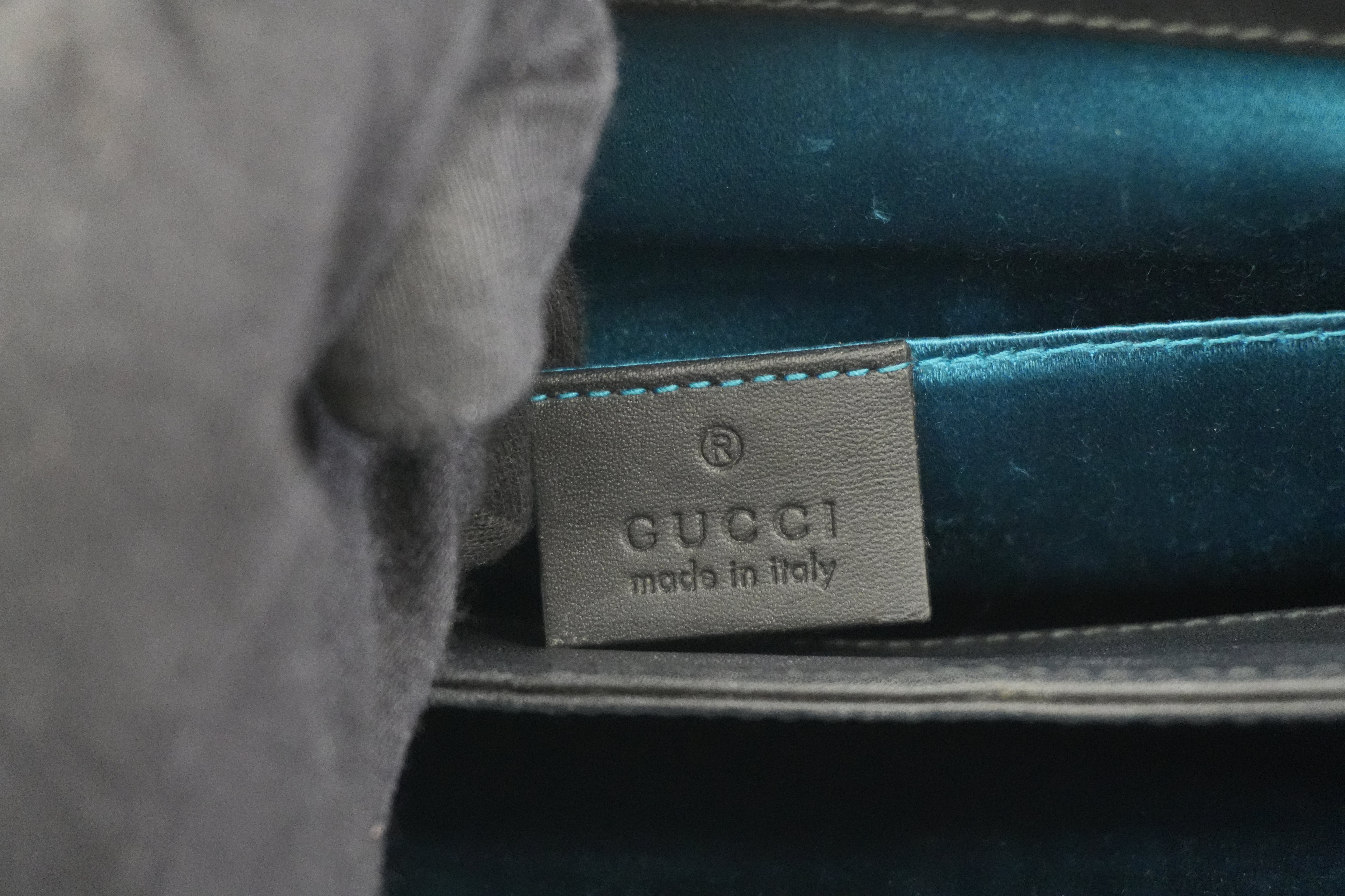 Pre-owned Gucci Suede Leather Chain Shoulder Bag Brown