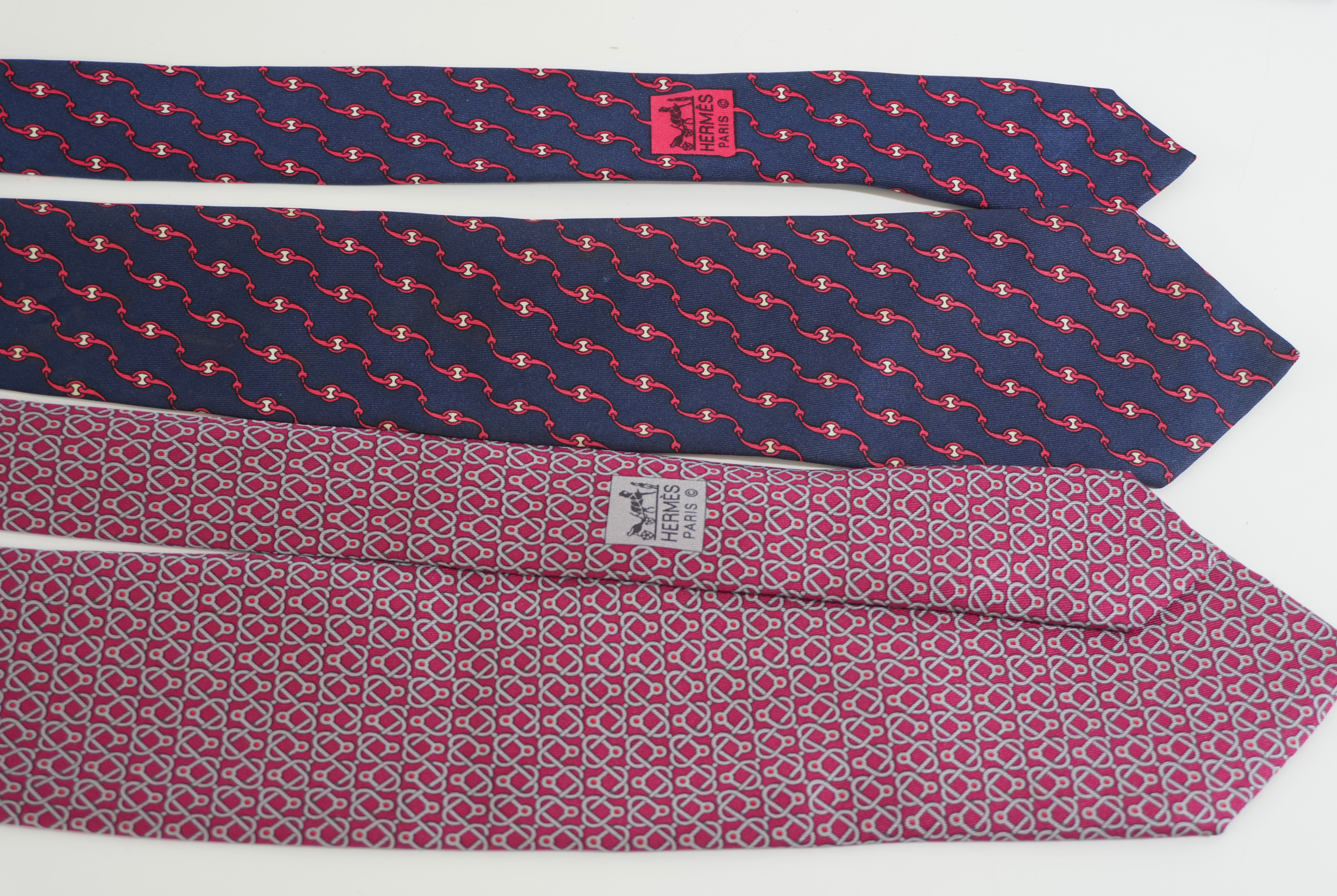 Pre-owned Necktie Bundle of 4 (3 Hermes and 1 Bulgari)
