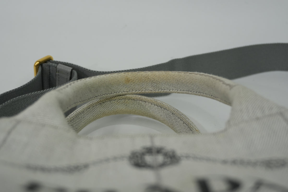 Pre-Owned Prada Two Way Canapa Shoulder Bag Gray