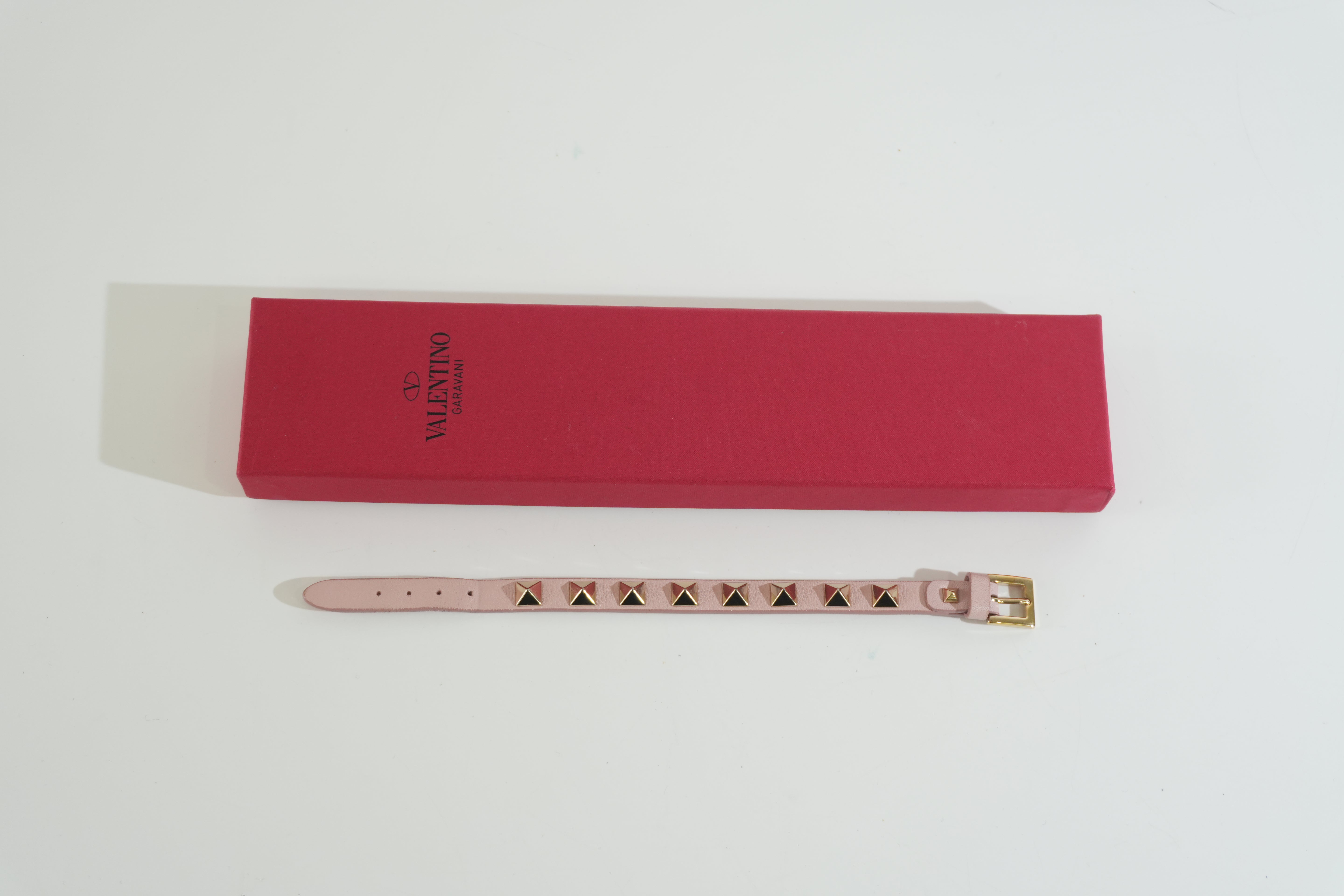 Pre-owned Valentino Studded Bracelet Pink