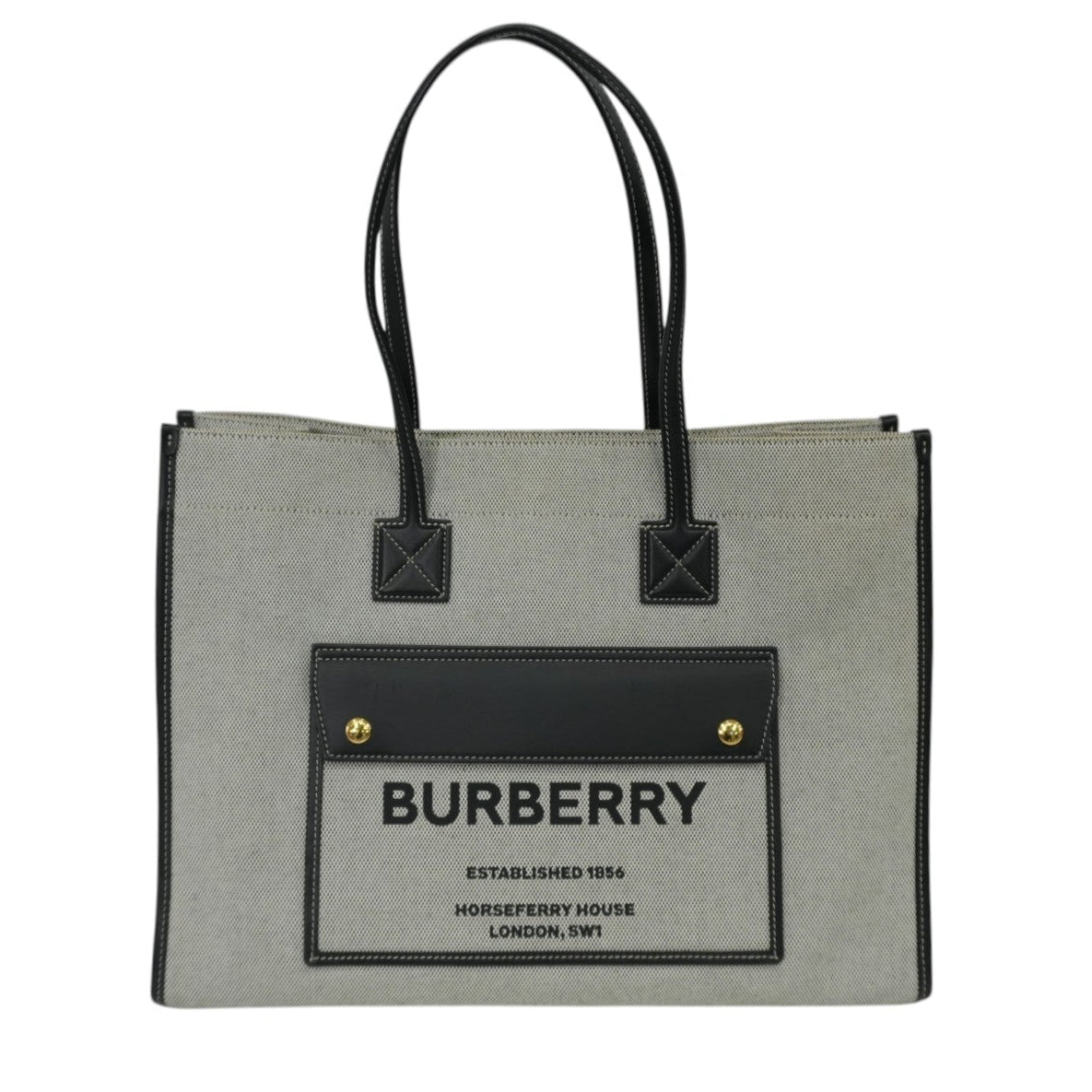 Pre-Owned Burberry Horseferry Tote Bag Gray