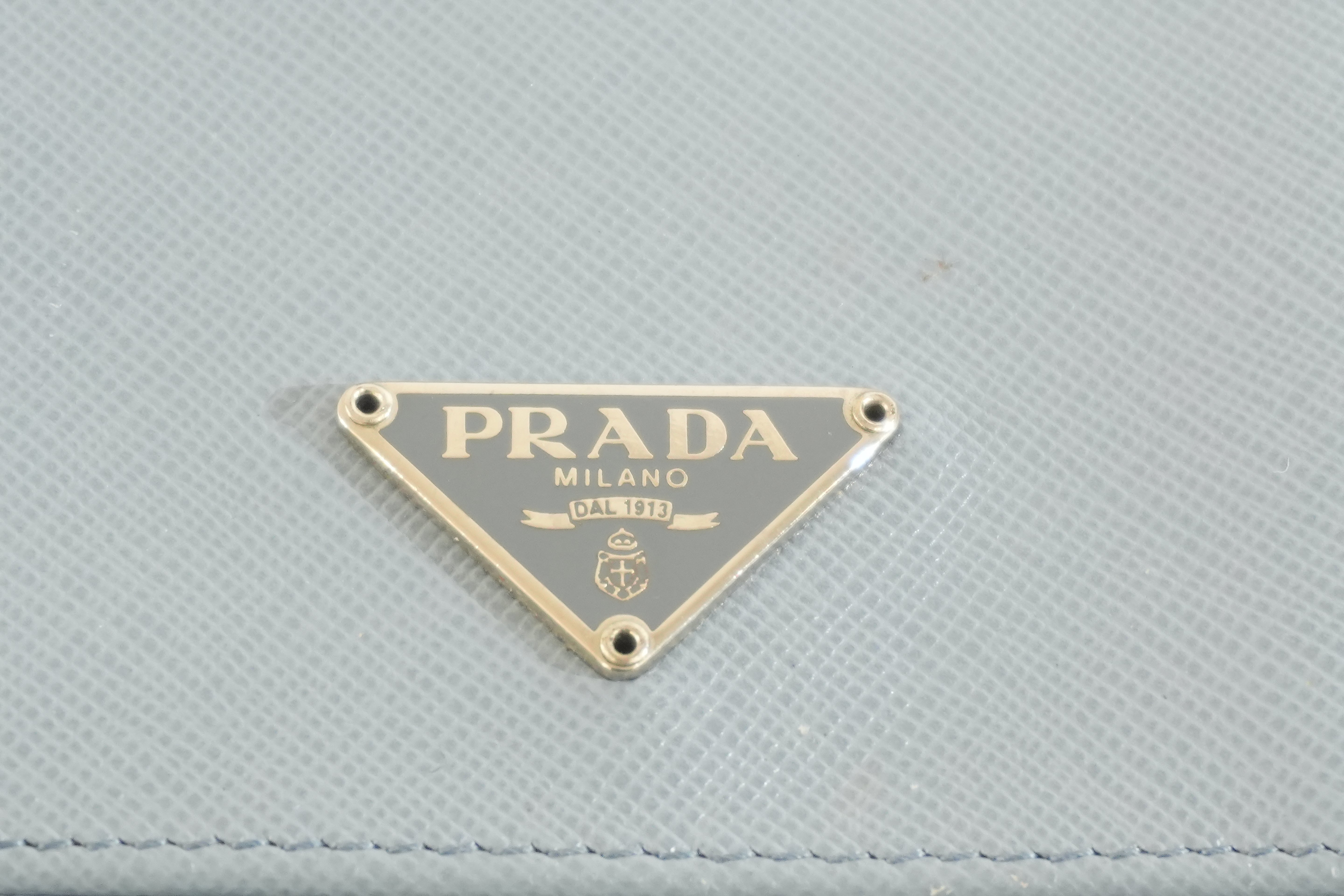 Pre-owned Prada Trifold Wallet Blue