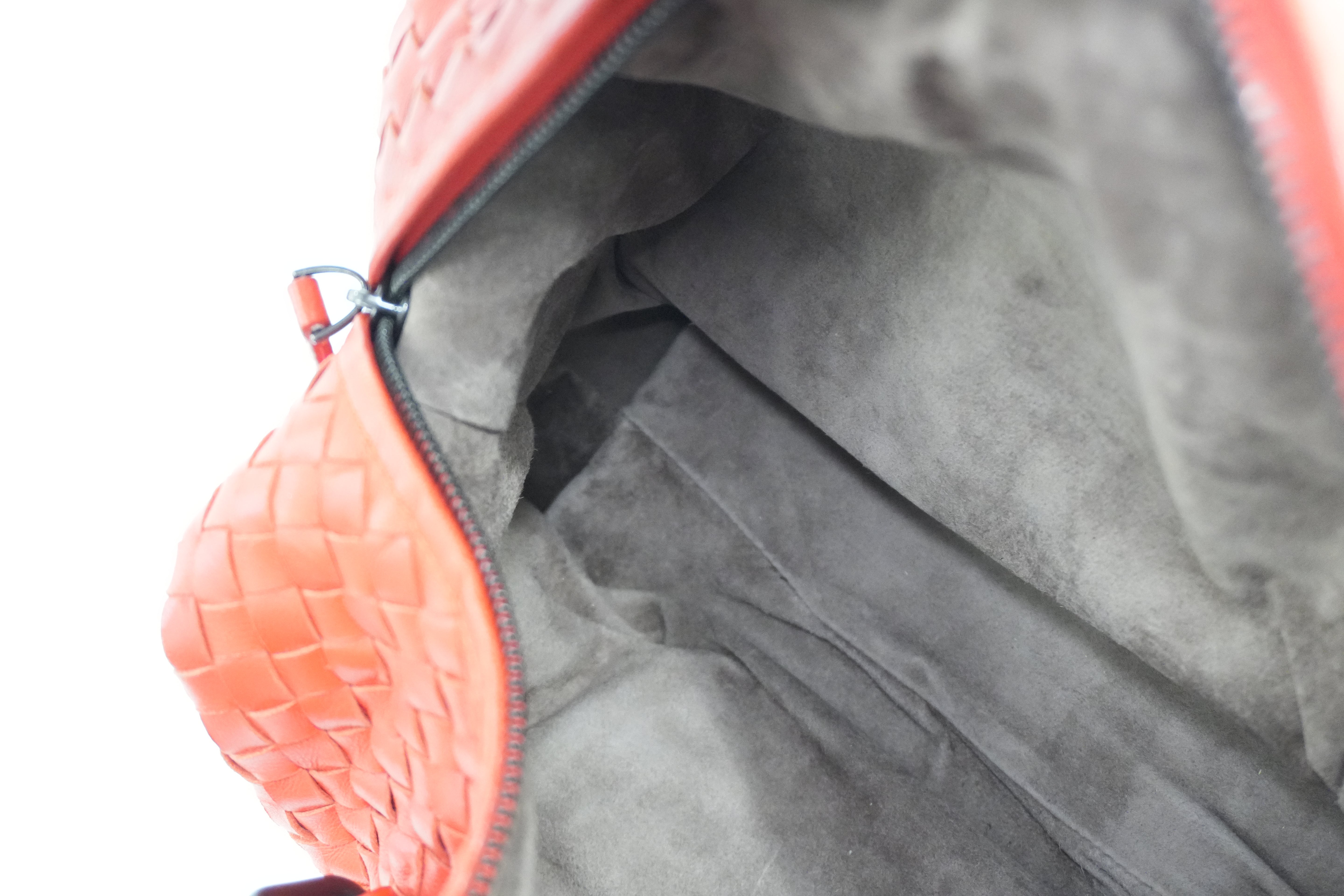 Per-owned Bottega Intreciatto Shoulder Bag Orange