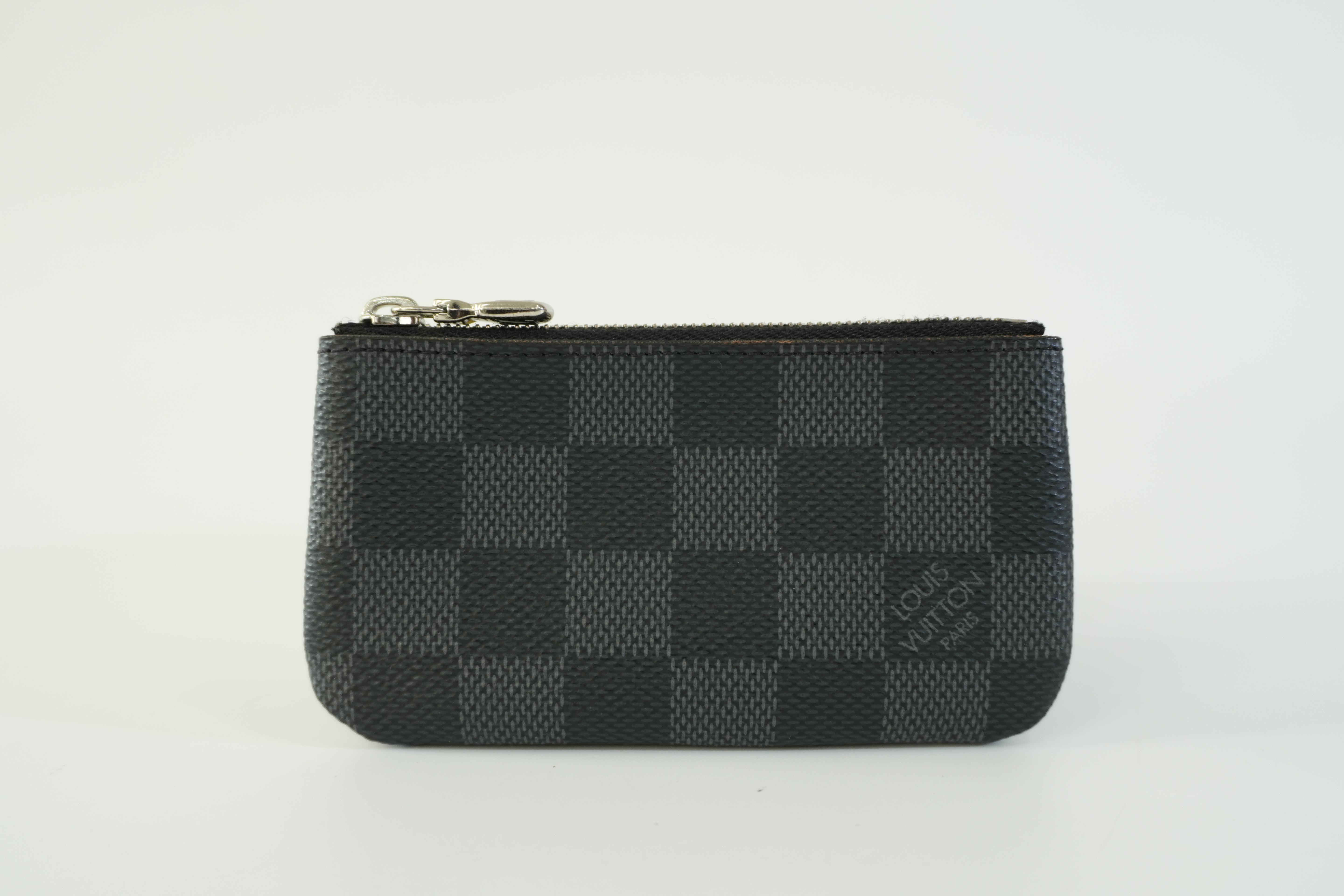 Pre-owned Louis Vuitton Damier Graphite Zippy Key Pouch