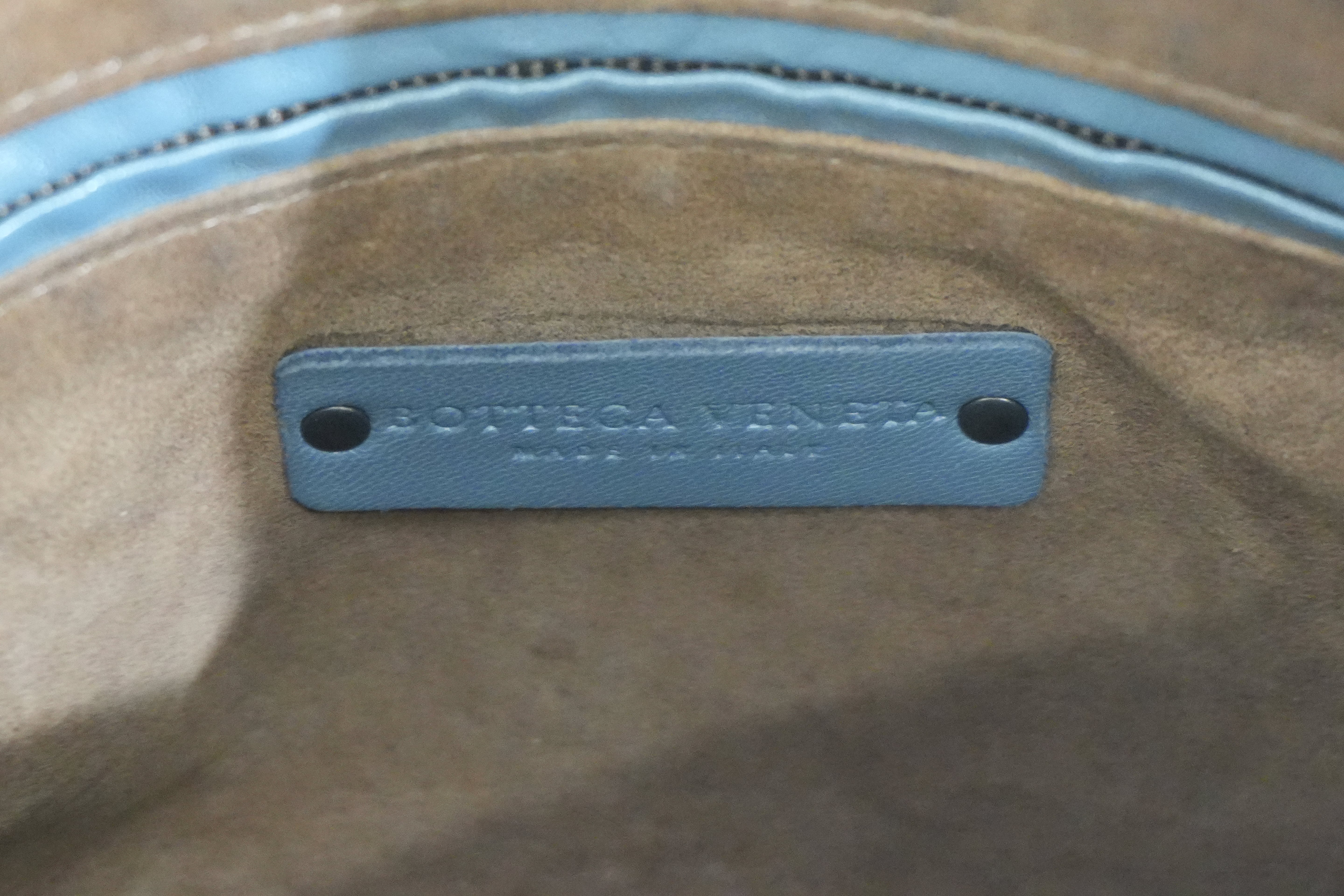 Pre-owned Bottega Intreciatto Small Crossbody Bag Blue