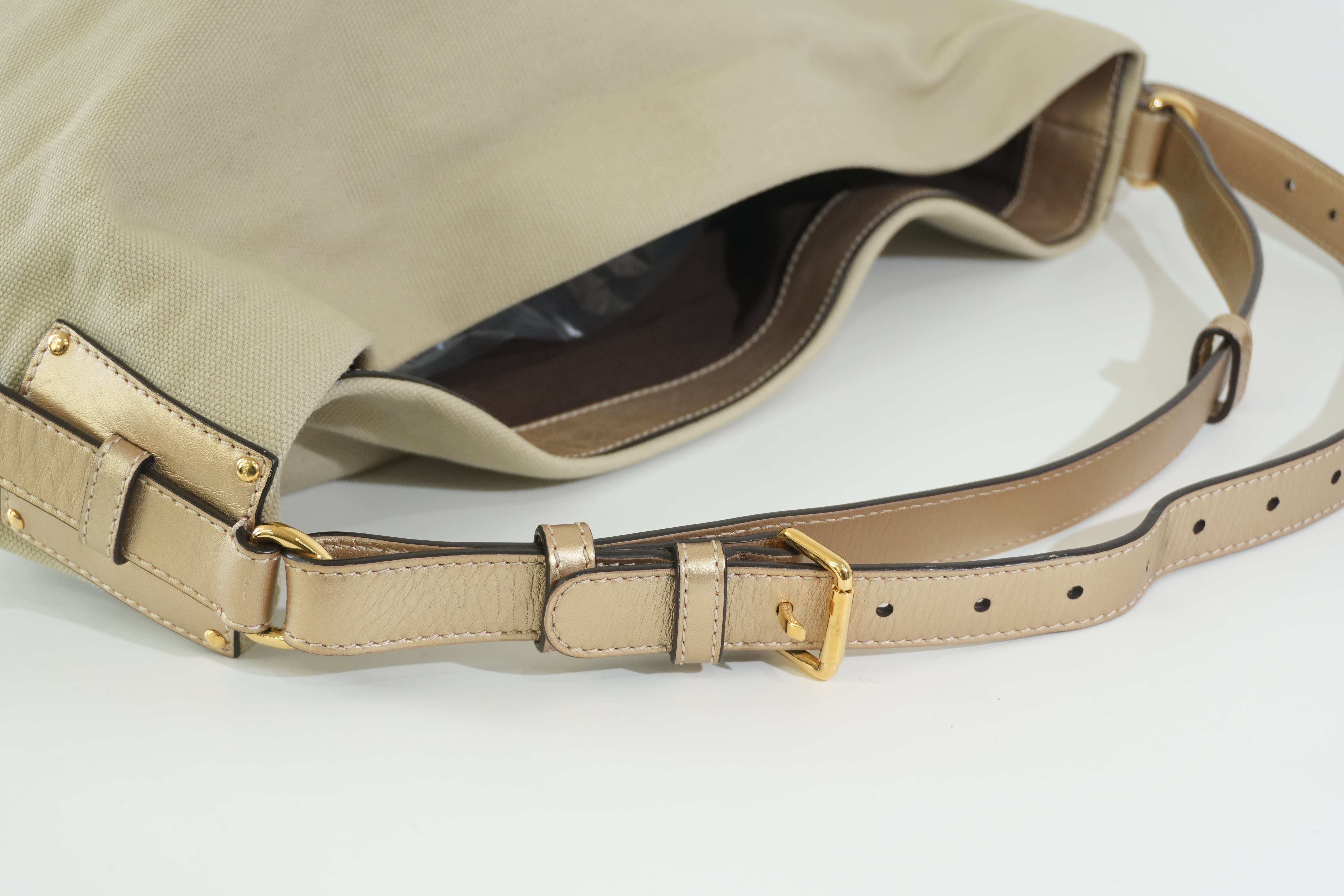 Pre-owned Loewe Analog Metallic Tote Bag Gold