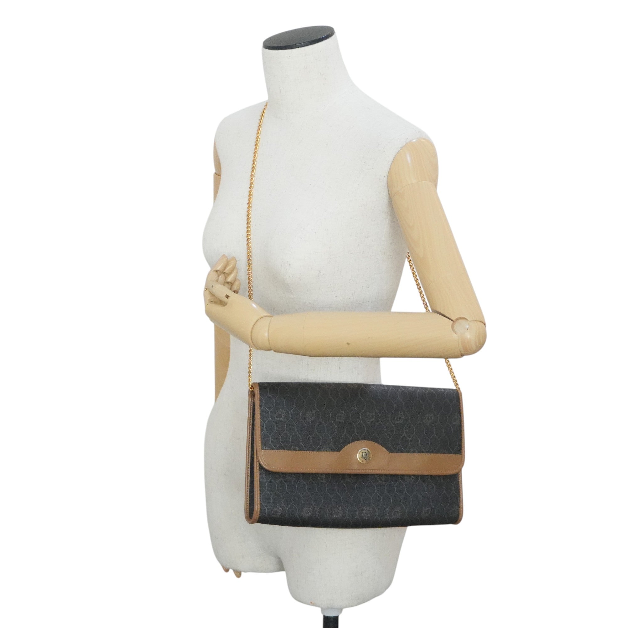 Pre-owned Dior Honeycomb Crossbody Bag Brown