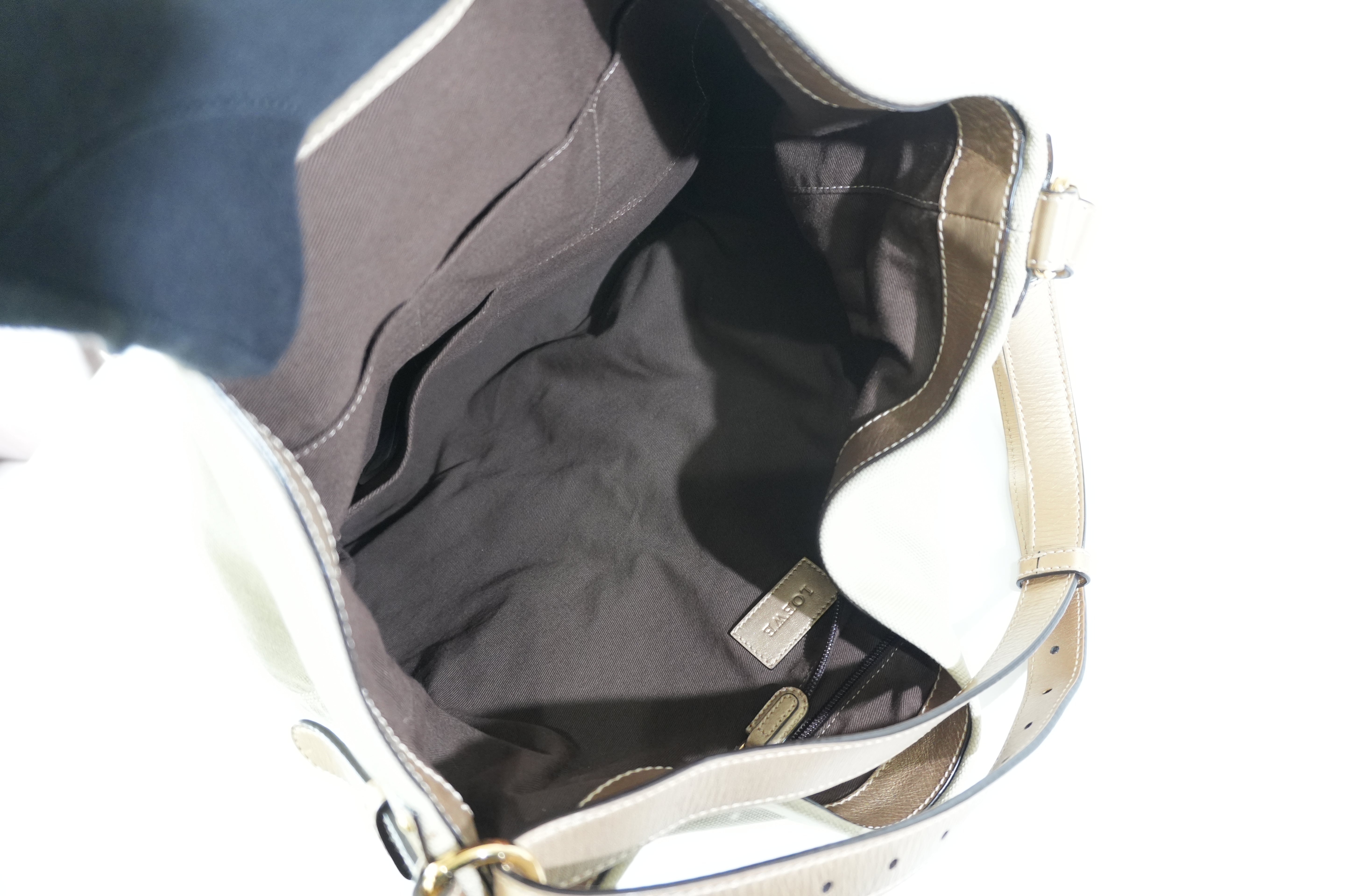 Pre-owned Loewe Analog Metallic Tote Bag Gold