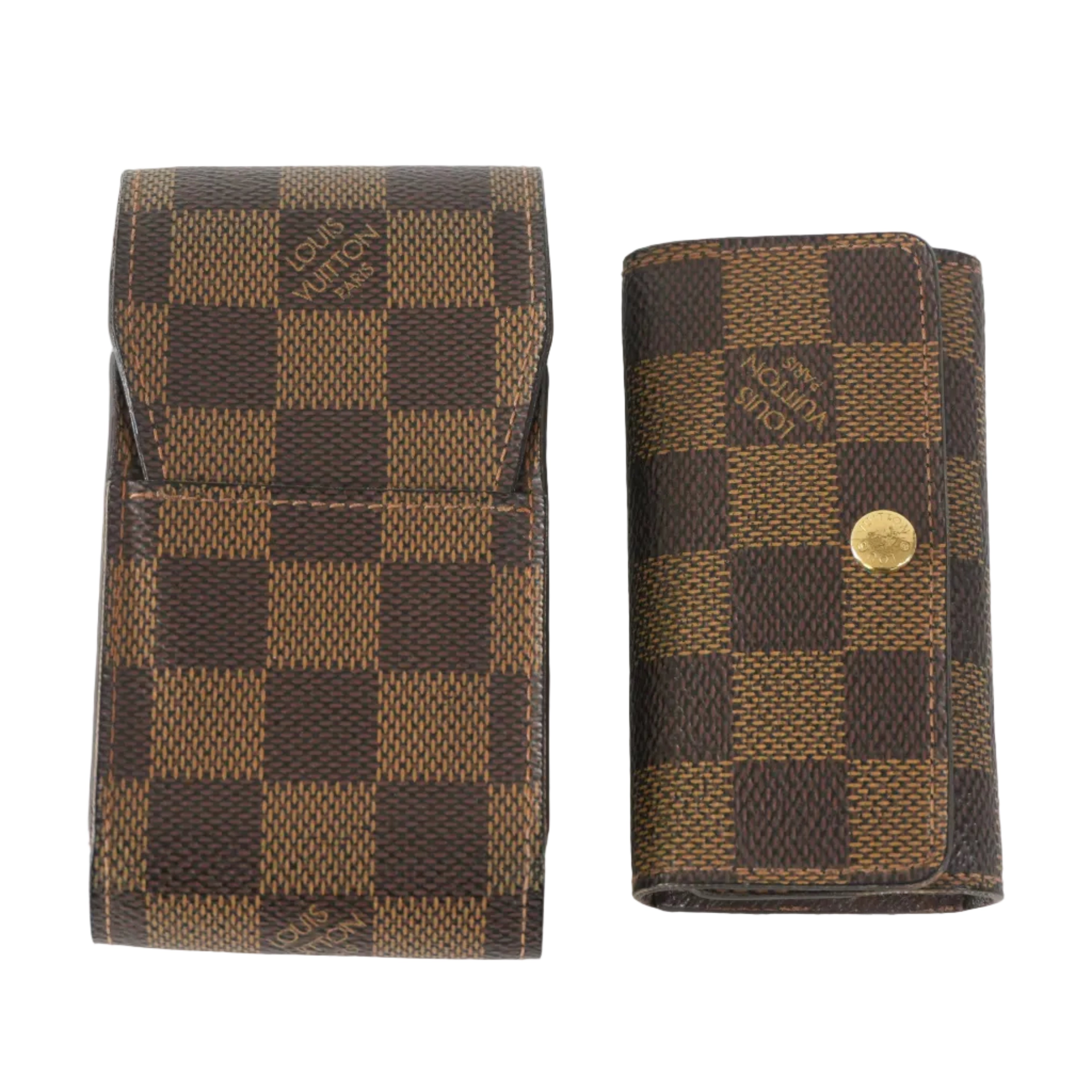 Pre-owned Louis Vuitton Damier Ebene Bundle (Multicles 4 and Cigarette/Lipstick Case)