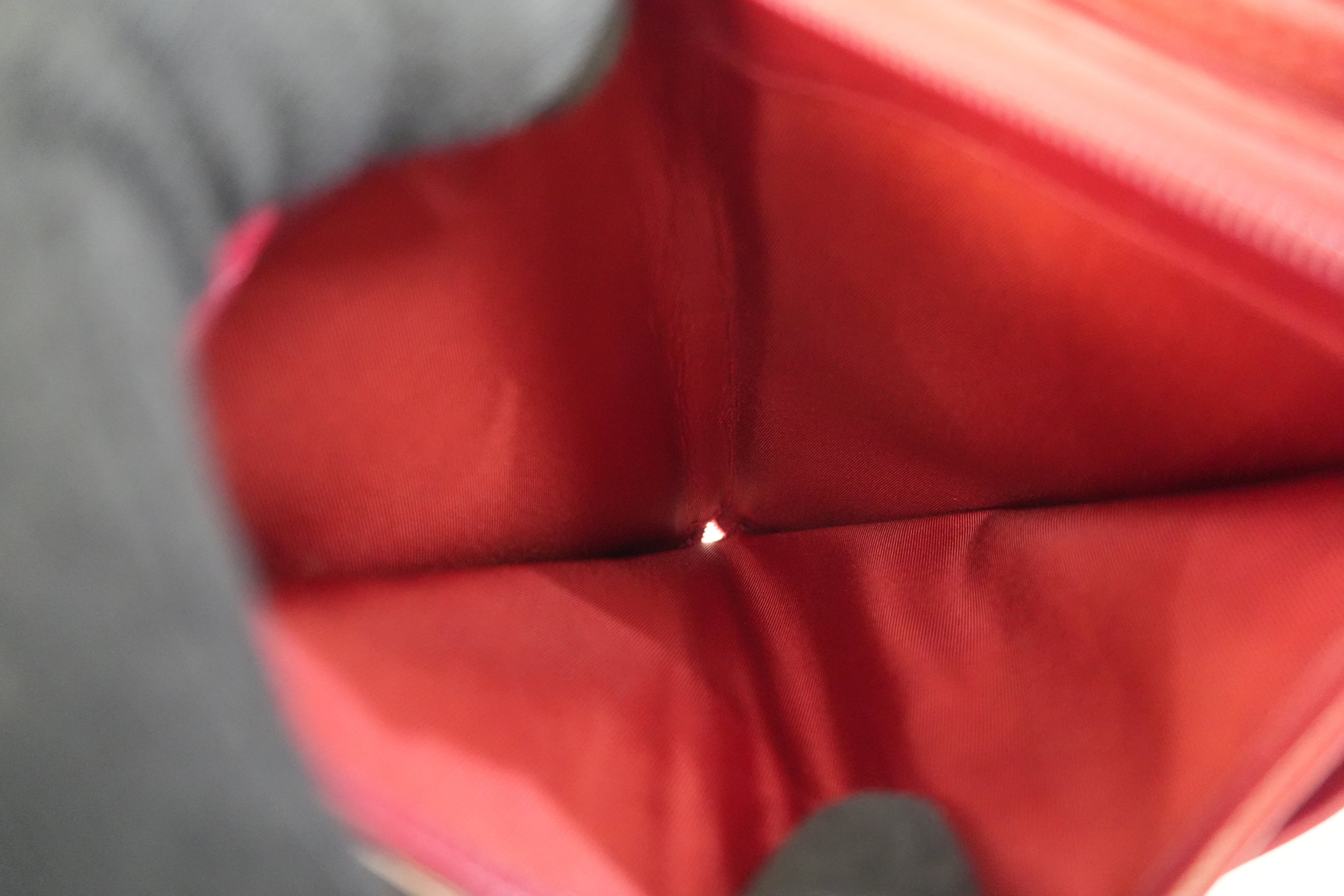 Pre-owned Christian Dior Canvas Oblique Short Wallet Burgundy