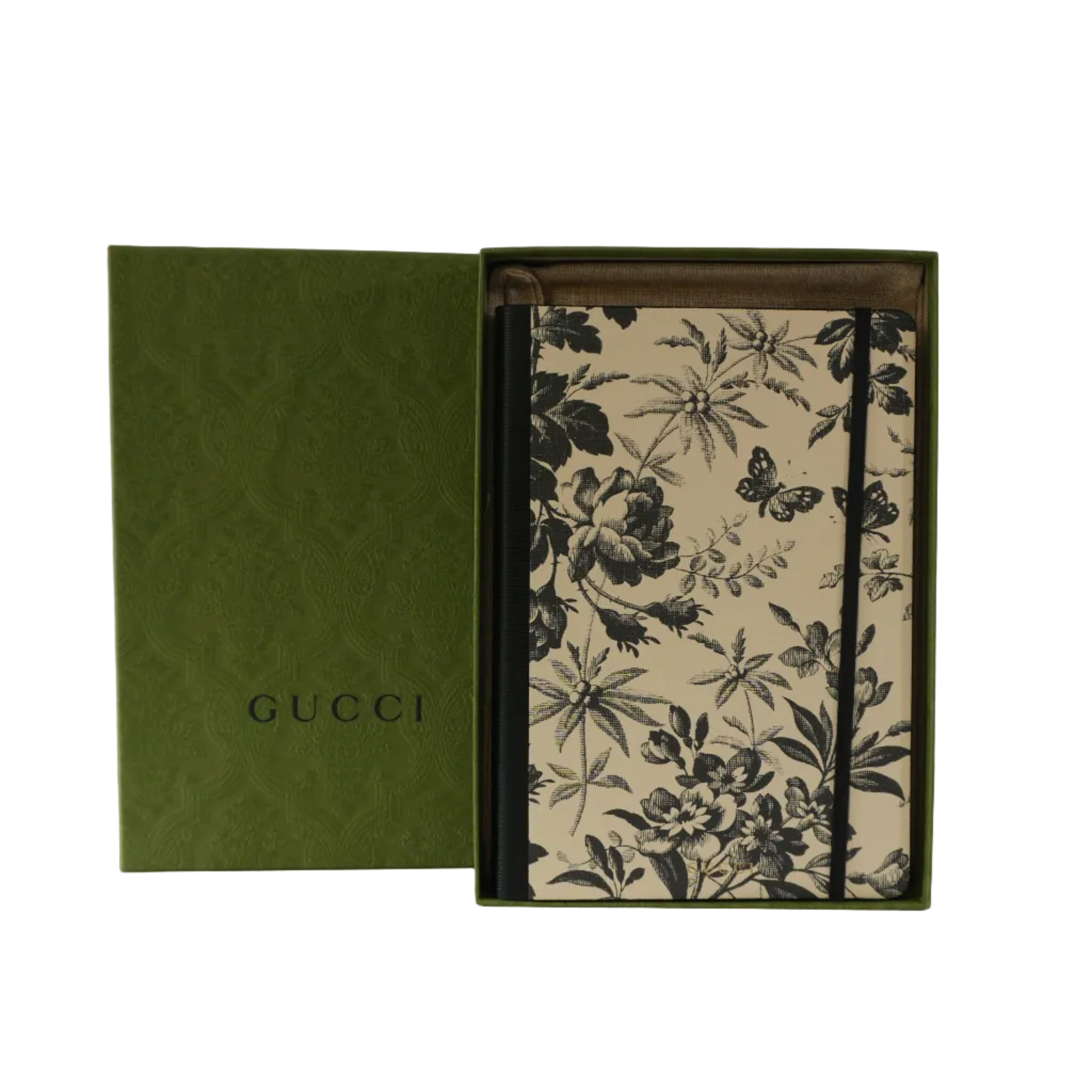 Pre-owned Gucci Notebook Floral Black