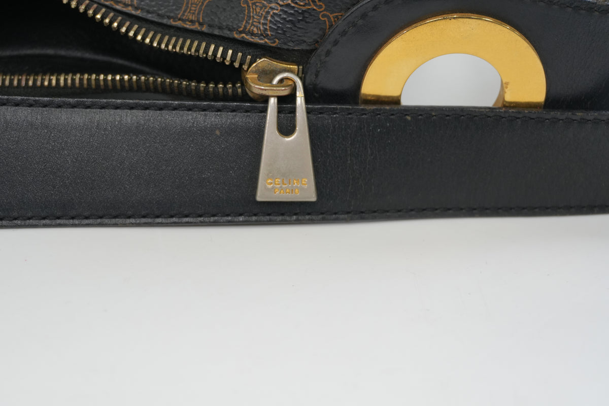 Pre-Owned Celine Macadam Shoulder Bag Black