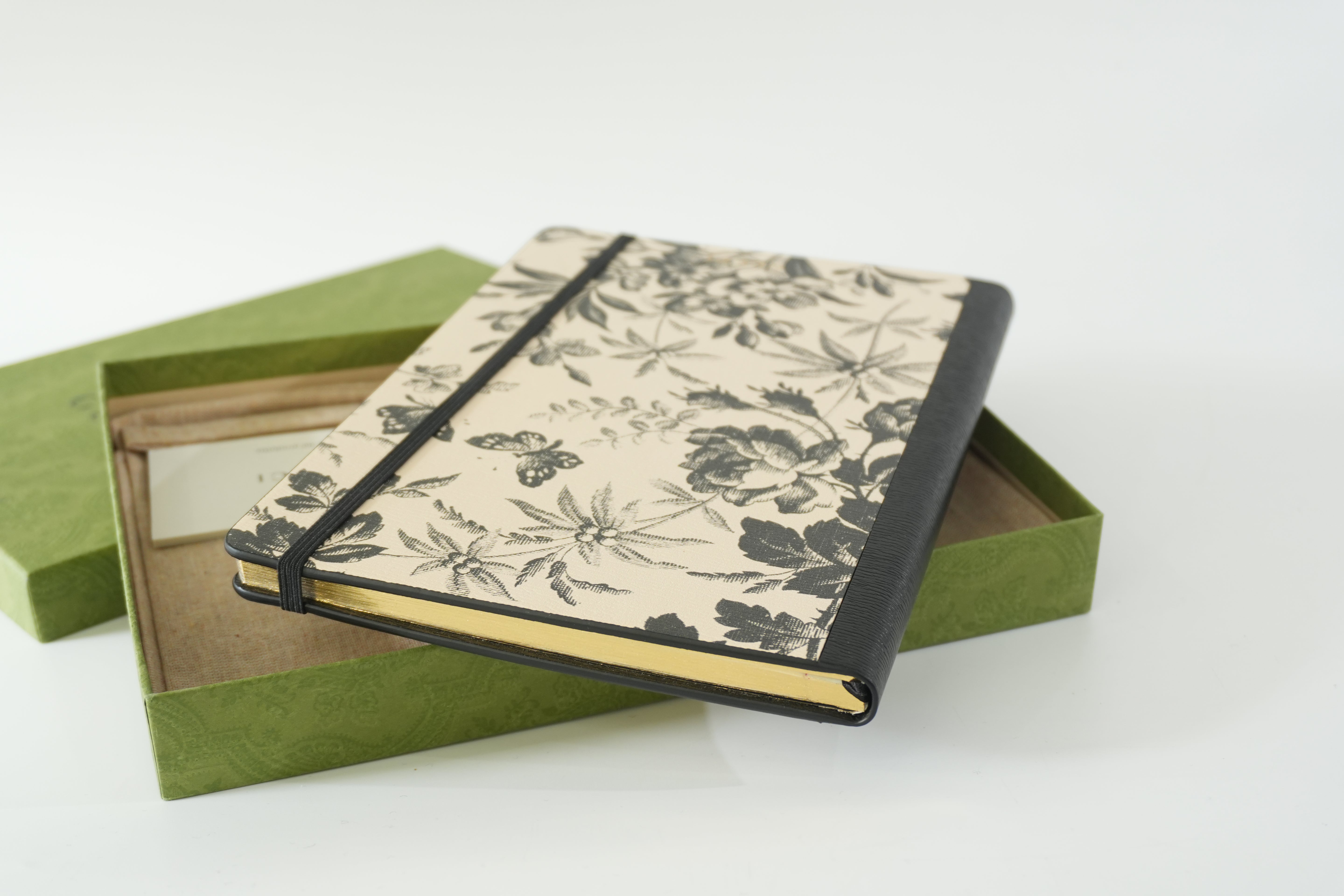 Pre-owned Gucci Notebook Floral Black