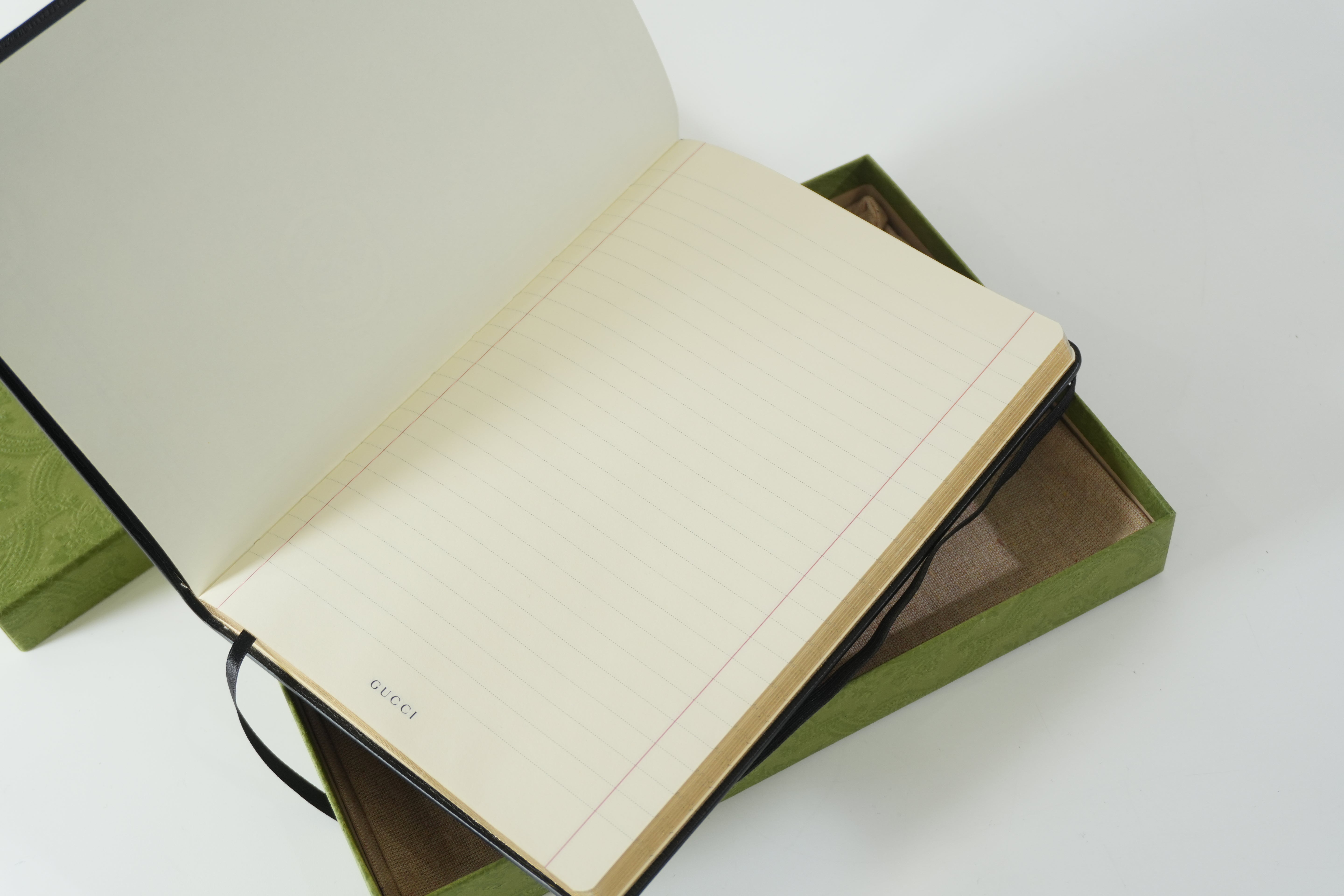 Pre-owned Gucci Notebook Floral Black