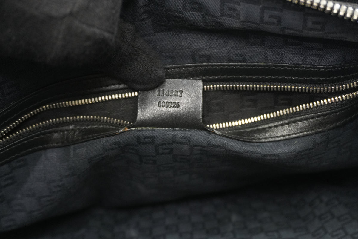 Pre-owned Gucci Interlocking G Reins Shoulder Bag Black