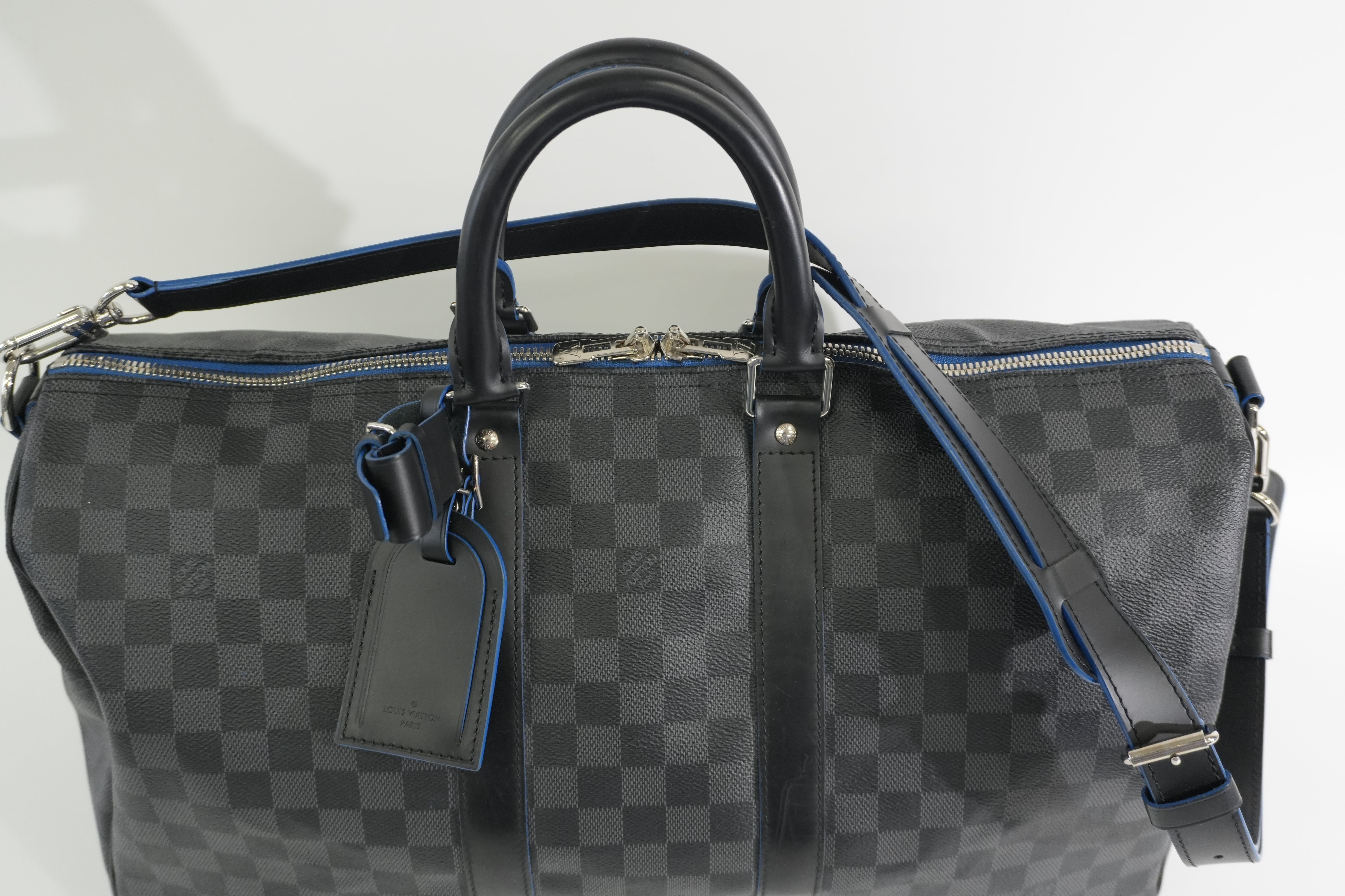 Pre-owned Louis Vuitton Damier Graphite Keepall Bandouliere 45