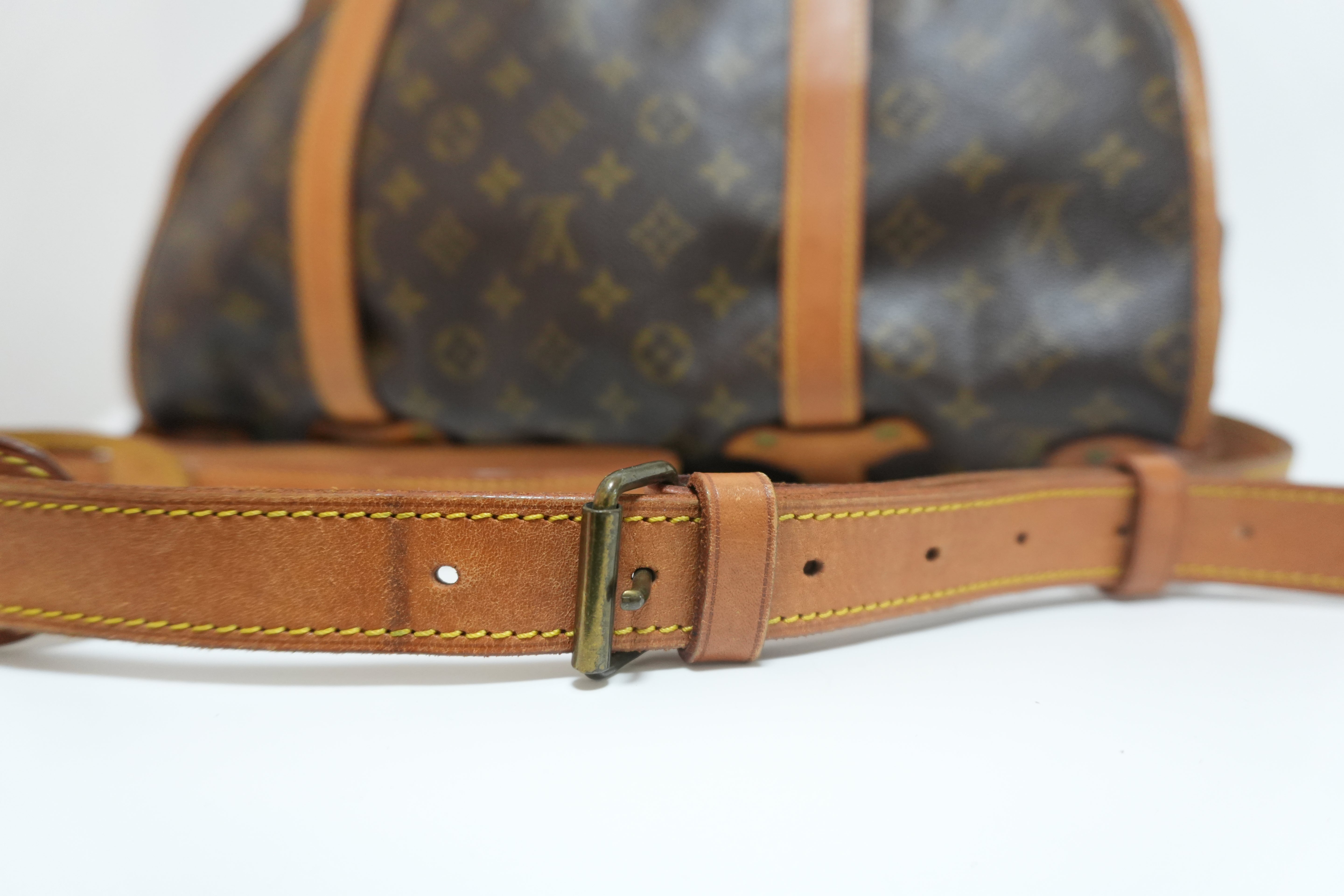 Pre-Owned Burberry HayMarket Check Hobo Shoulder Bag Brown