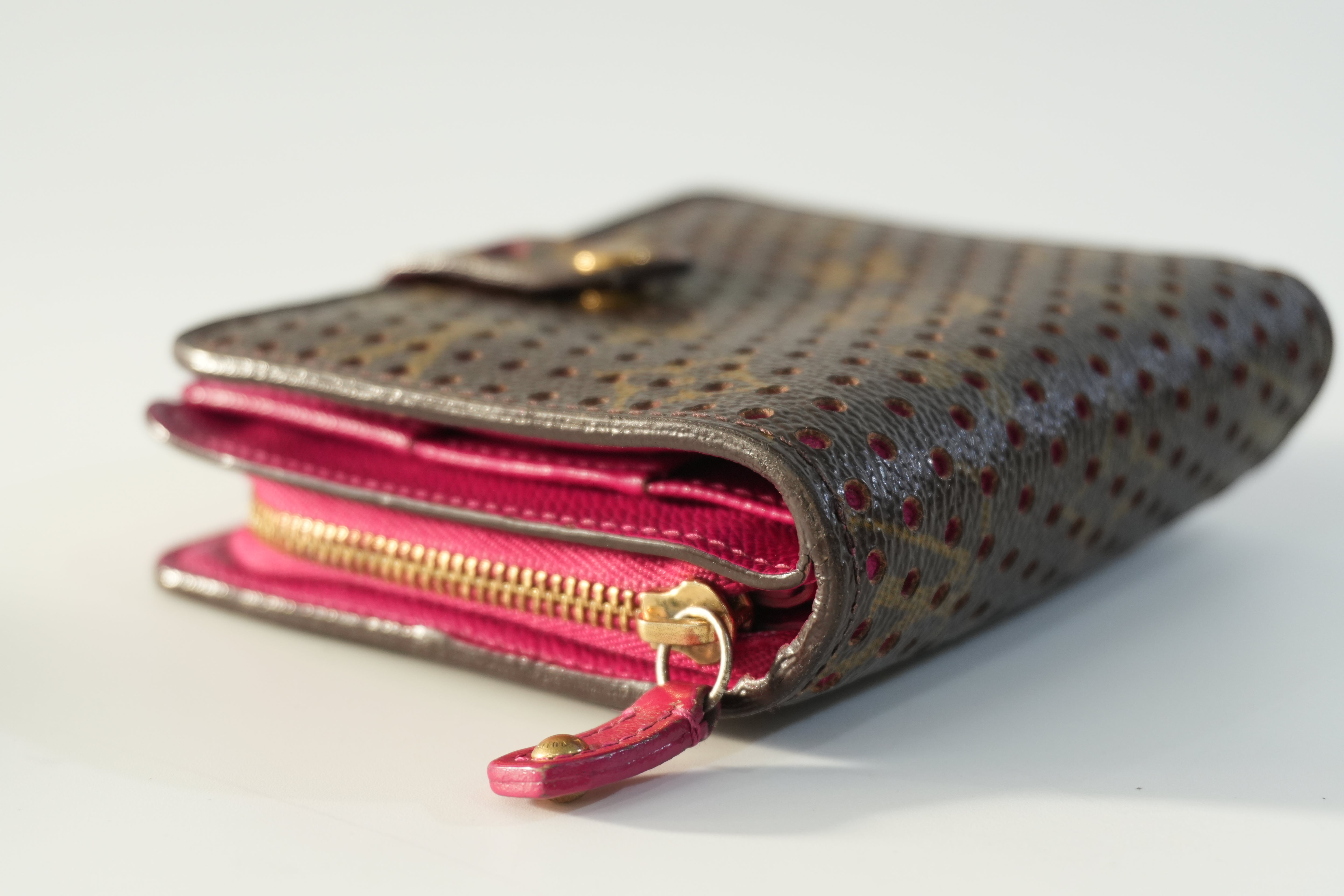 Pre-owned Louis Vuitton Monogram Perforated Compact Wallet