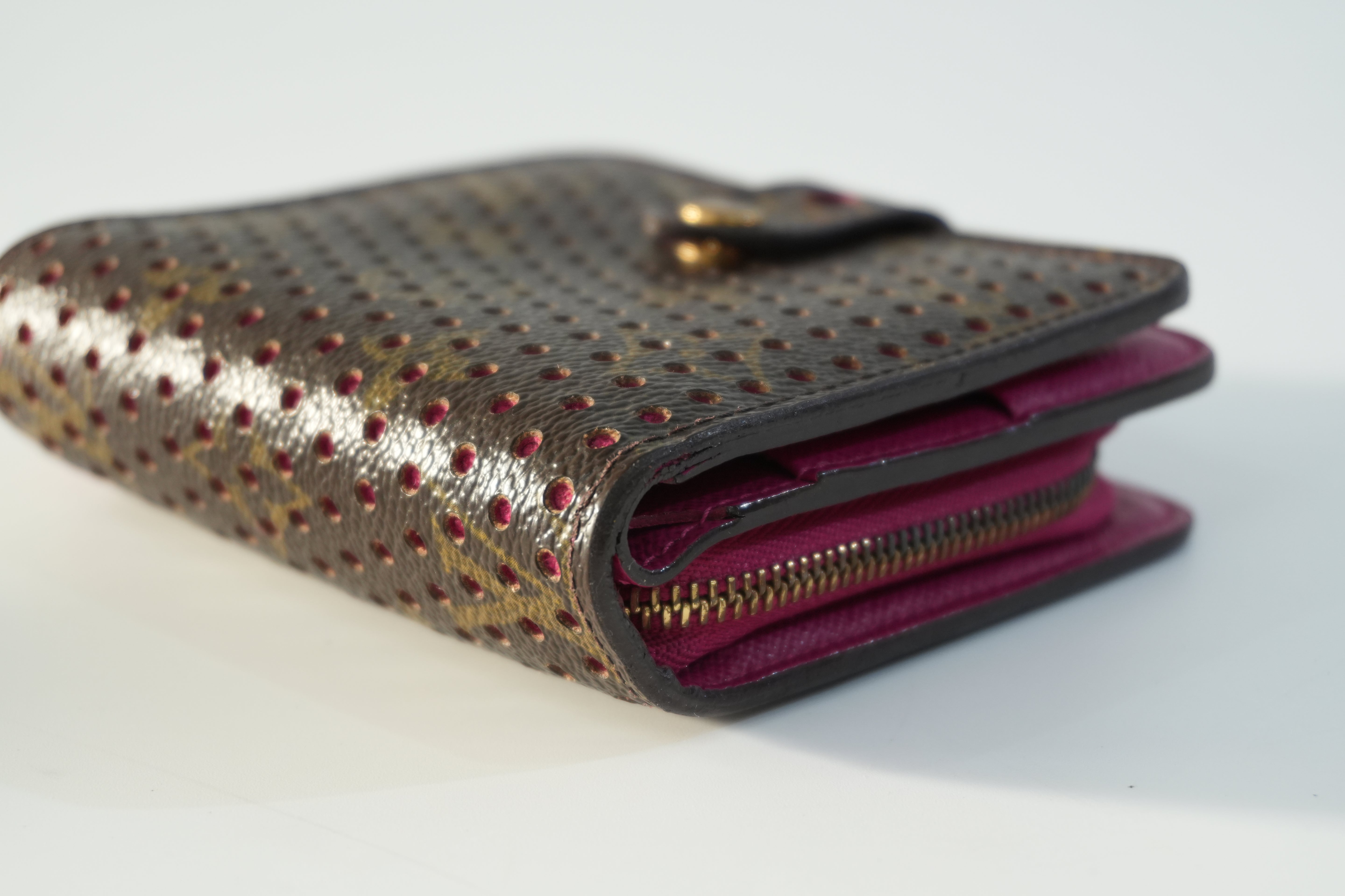 Pre-owned Louis Vuitton Monogram Perforated Compact Wallet
