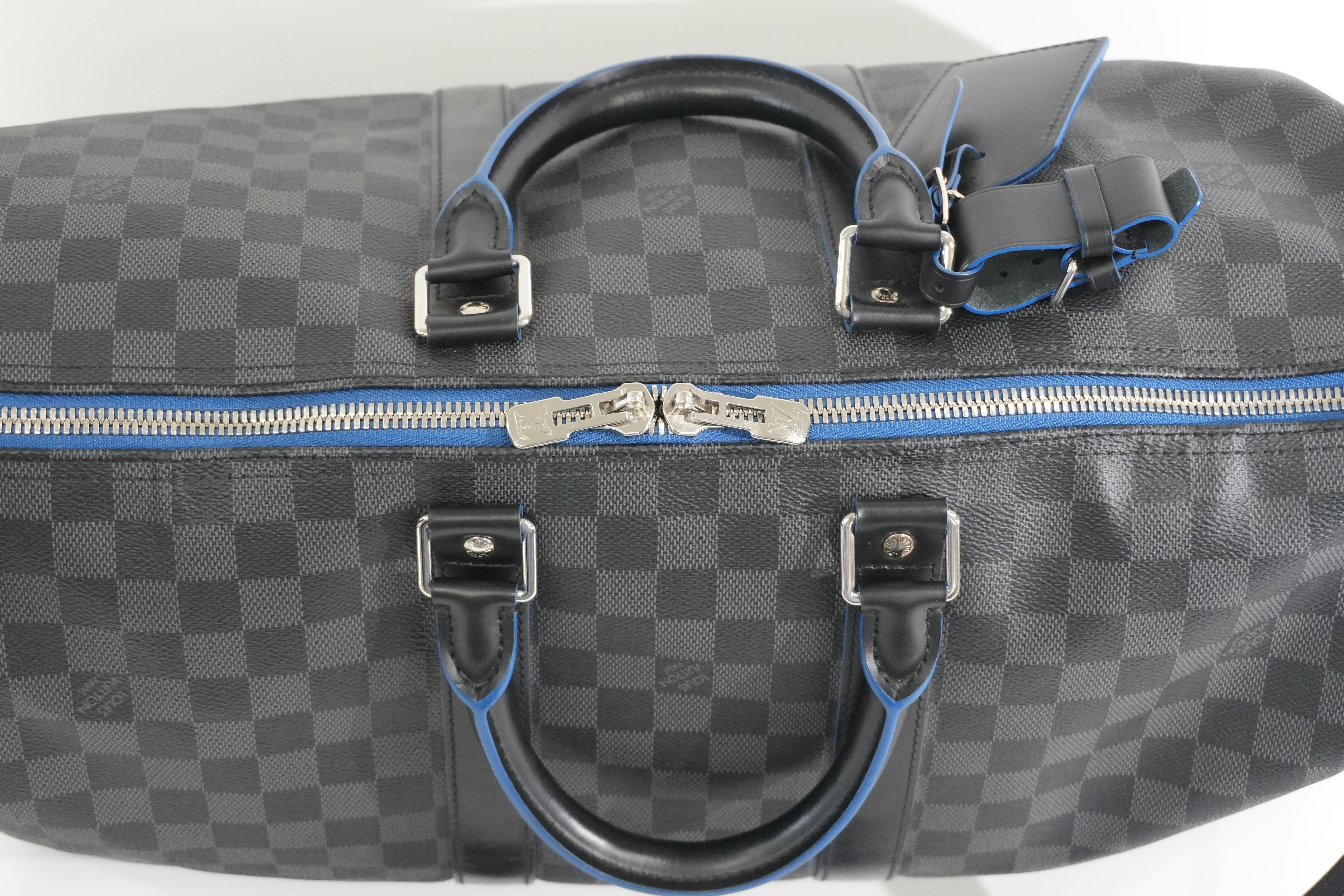 Pre-owned Louis Vuitton Damier Graphite Keepall Bandouliere 45