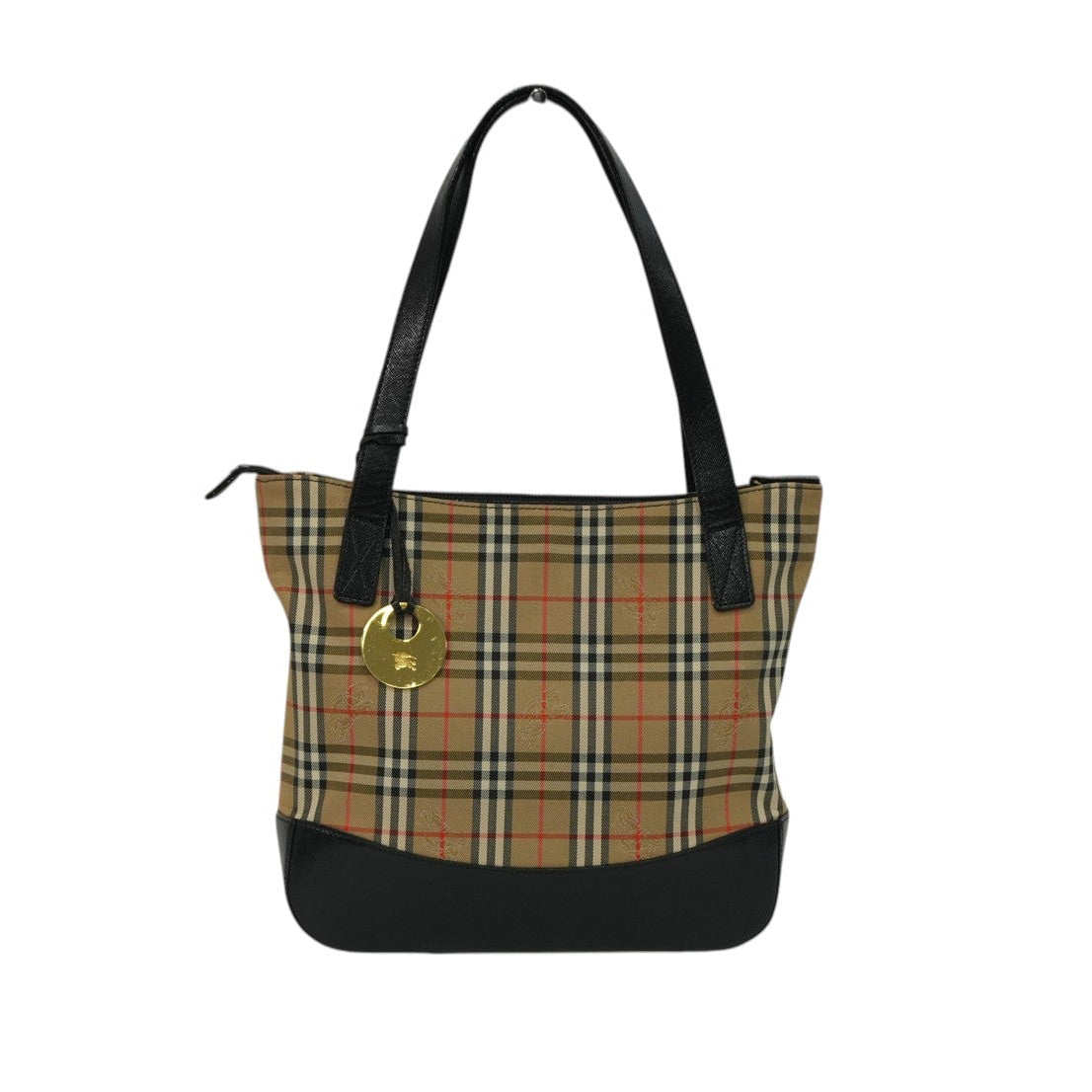 Pre-Owned Burberry HayMarket Check HandBag Brown