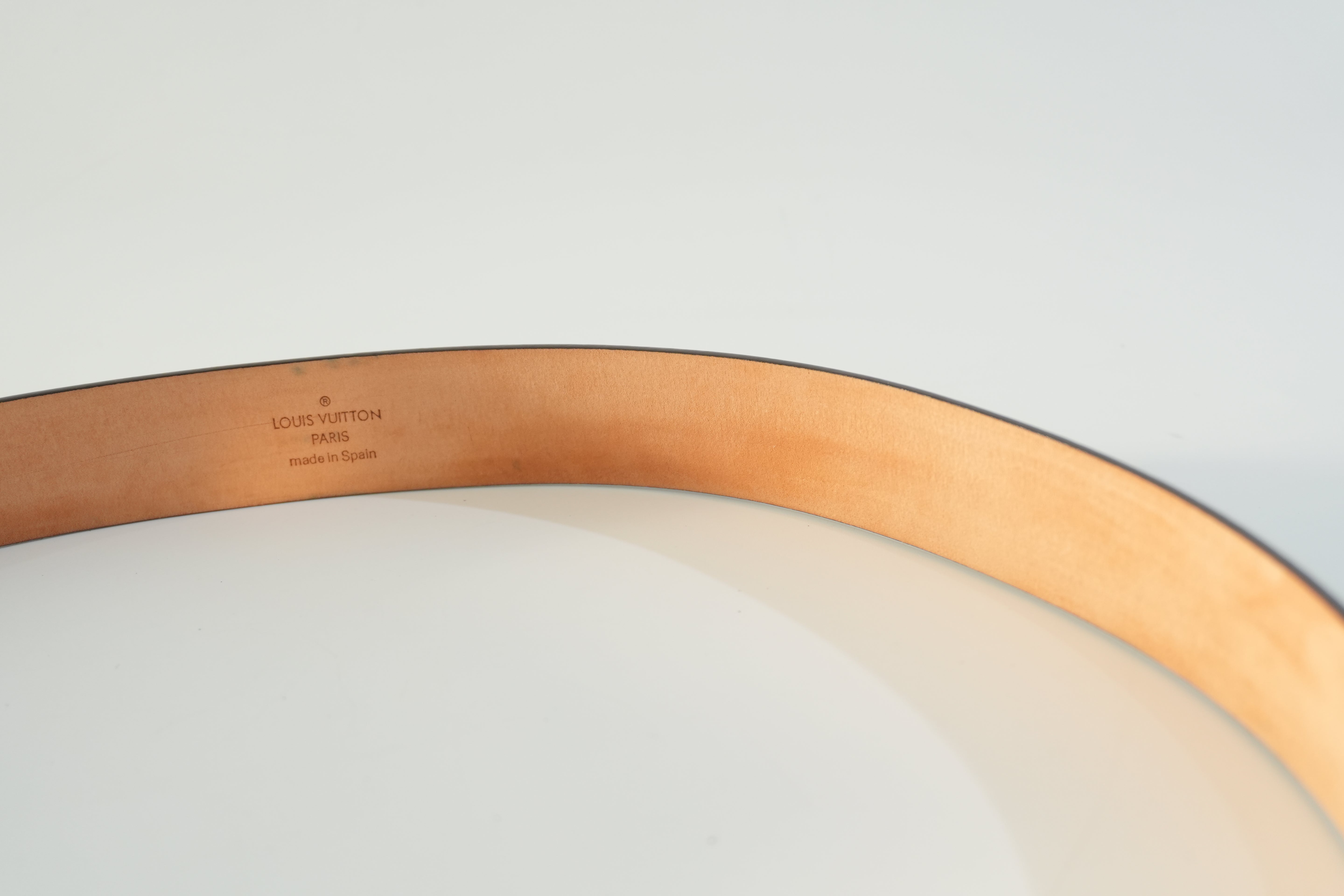 Pre-owned Louis Vuitton Damier Ebene Belt Size 80