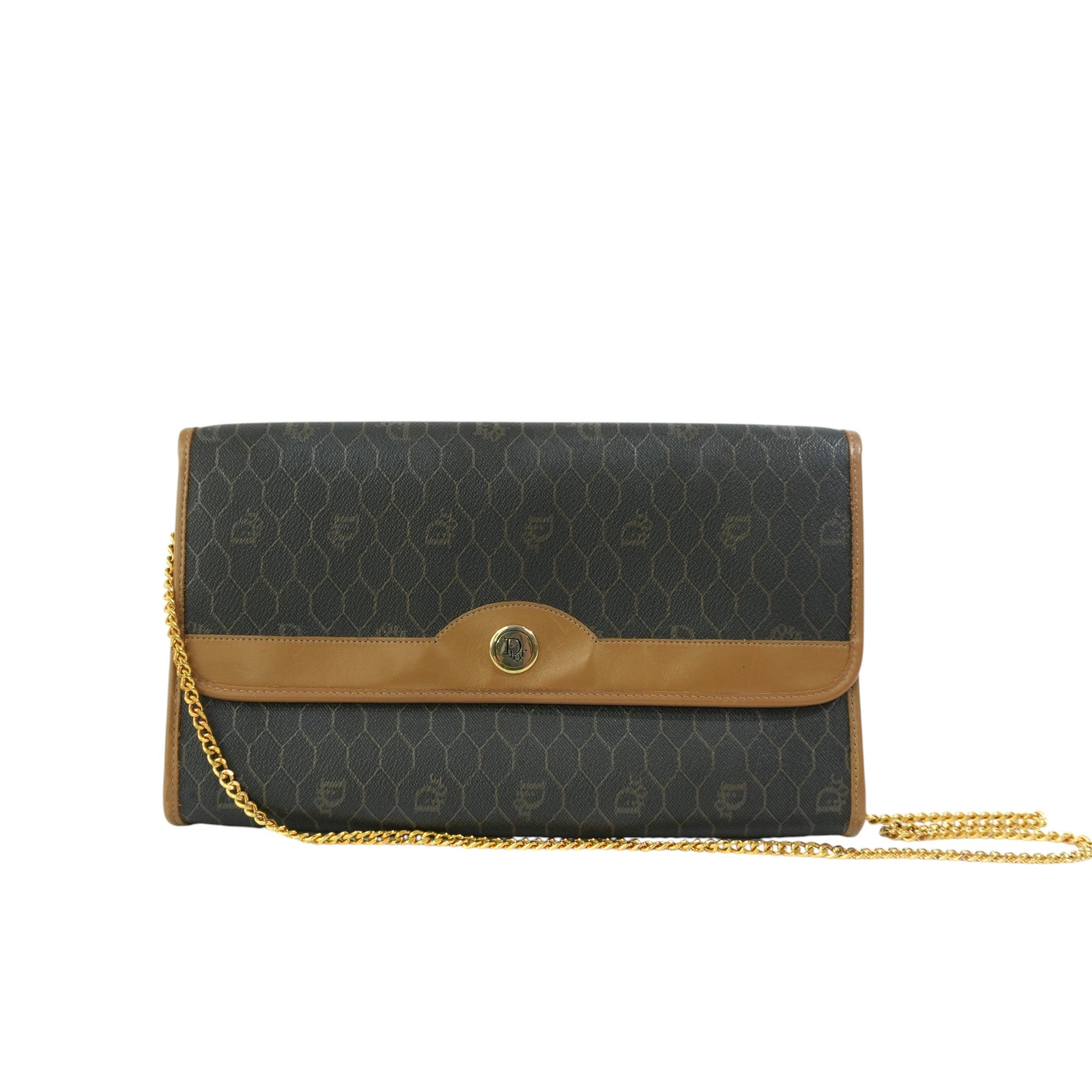 Pre-owned Dior Honeycomb Crossbody Bag Brown