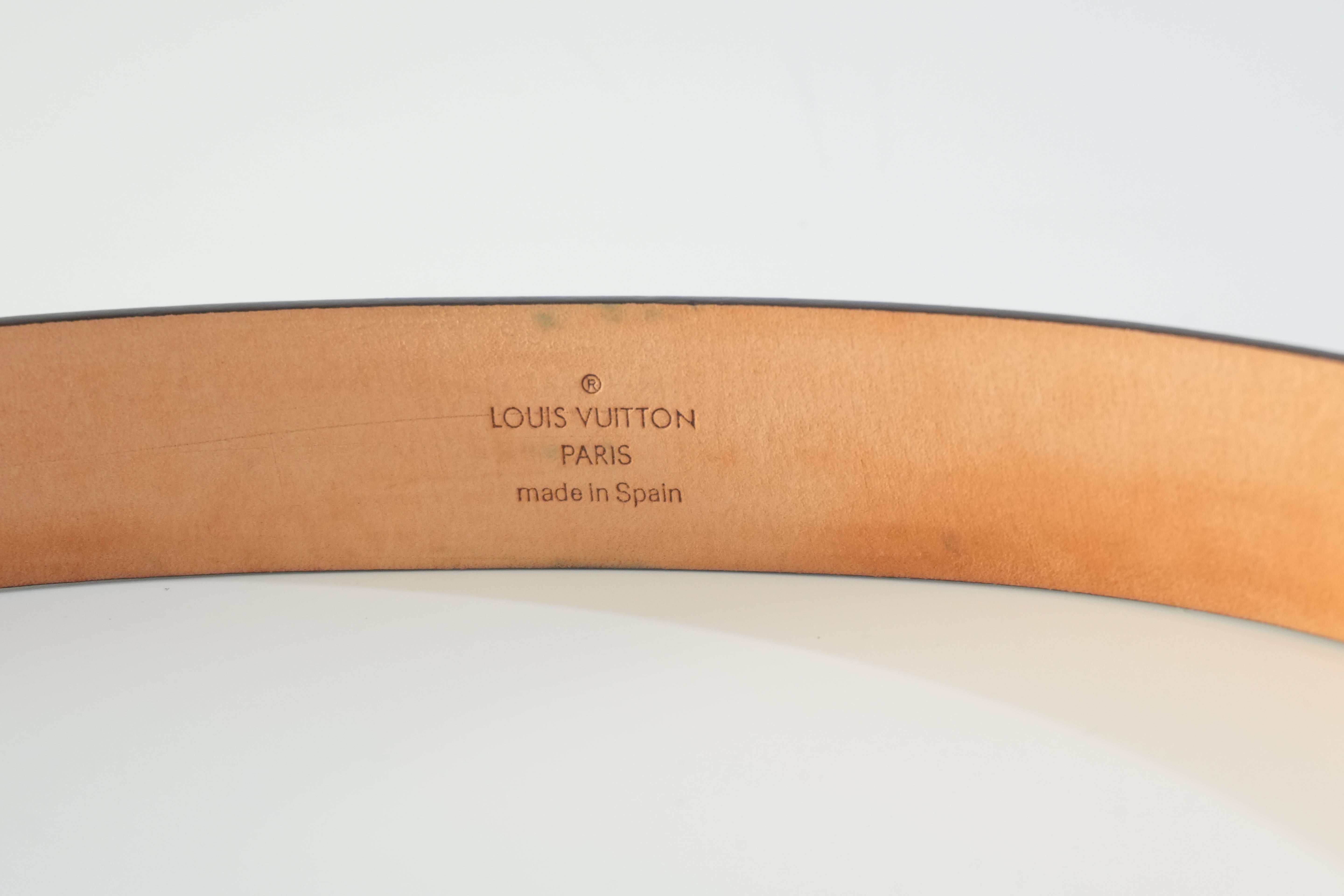 Pre-owned Louis Vuitton Damier Ebene Belt Size 80