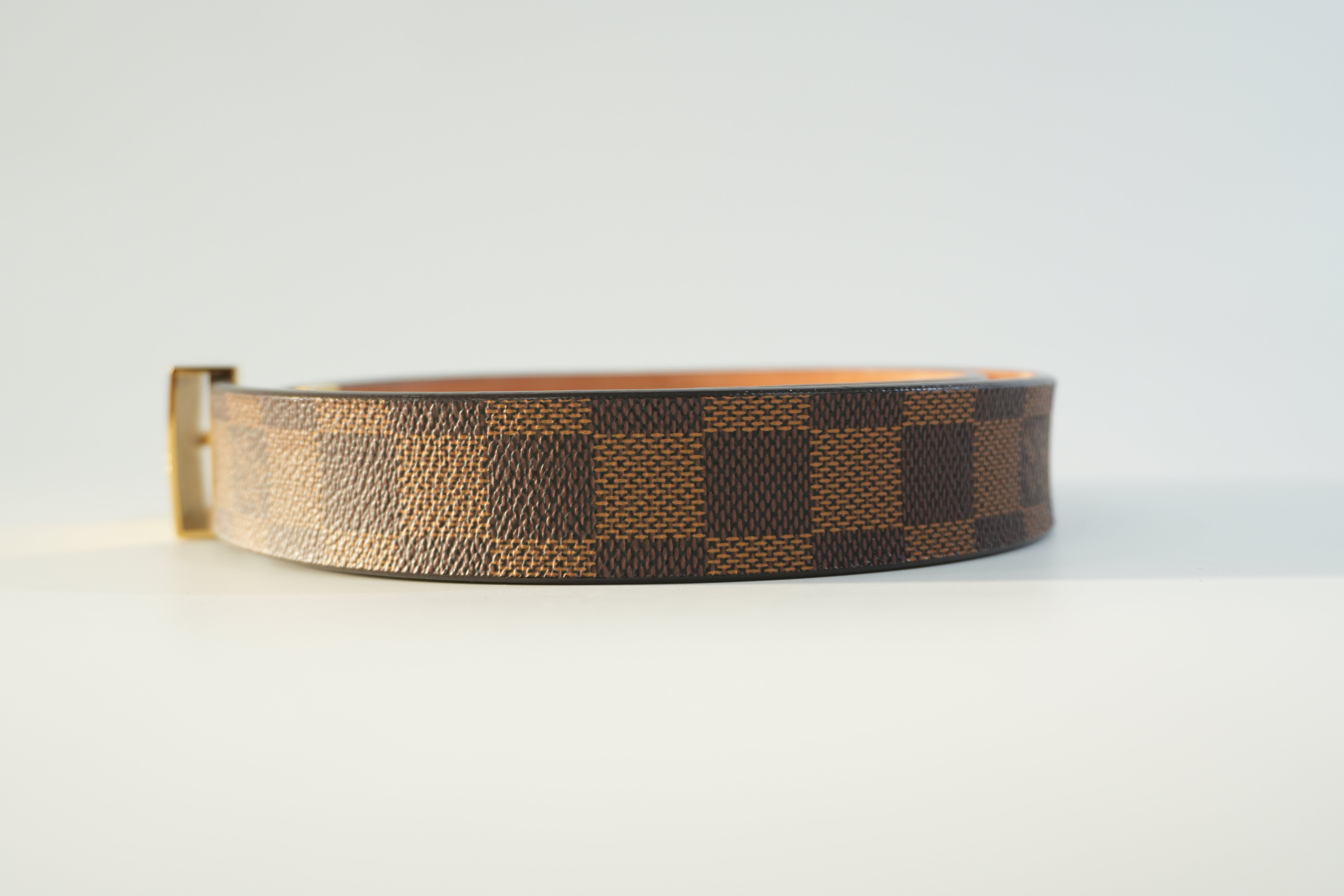 Pre-owned Louis Vuitton Damier Ebene Belt Size 80