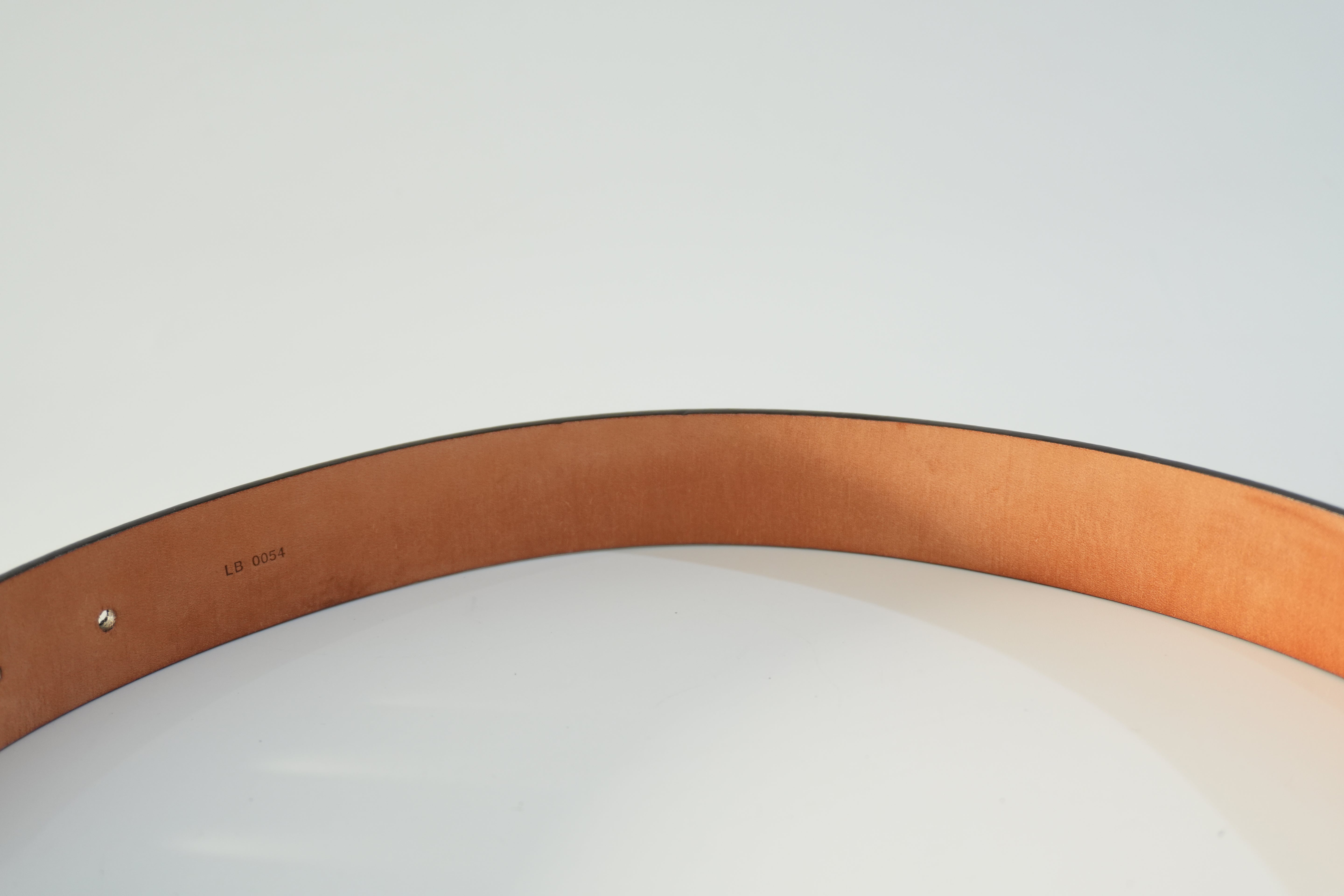 Pre-owned Louis Vuitton Damier Ebene Belt Size 80