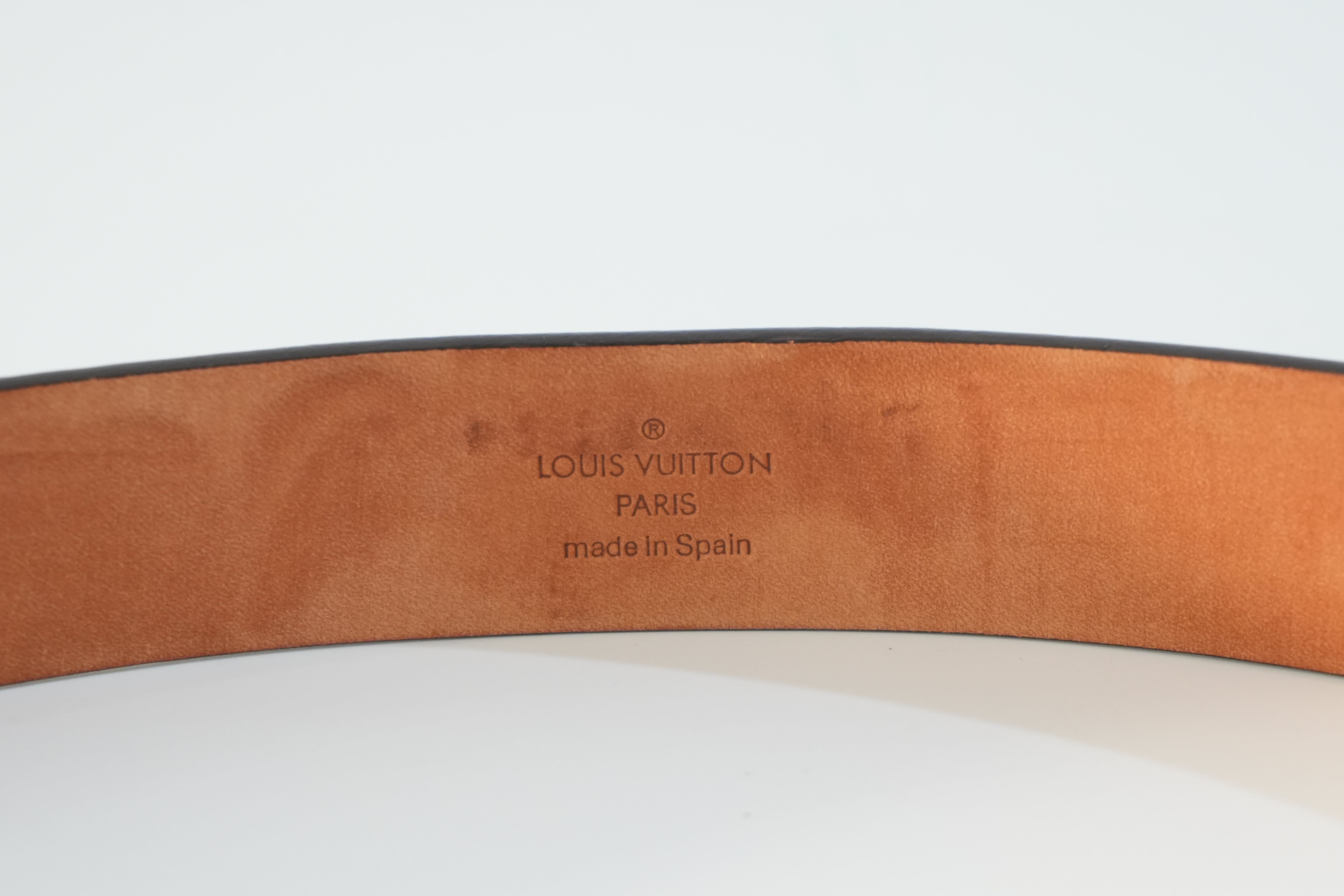 Pre-owned Louis Vuitton Damier Ebene Belt Size 80