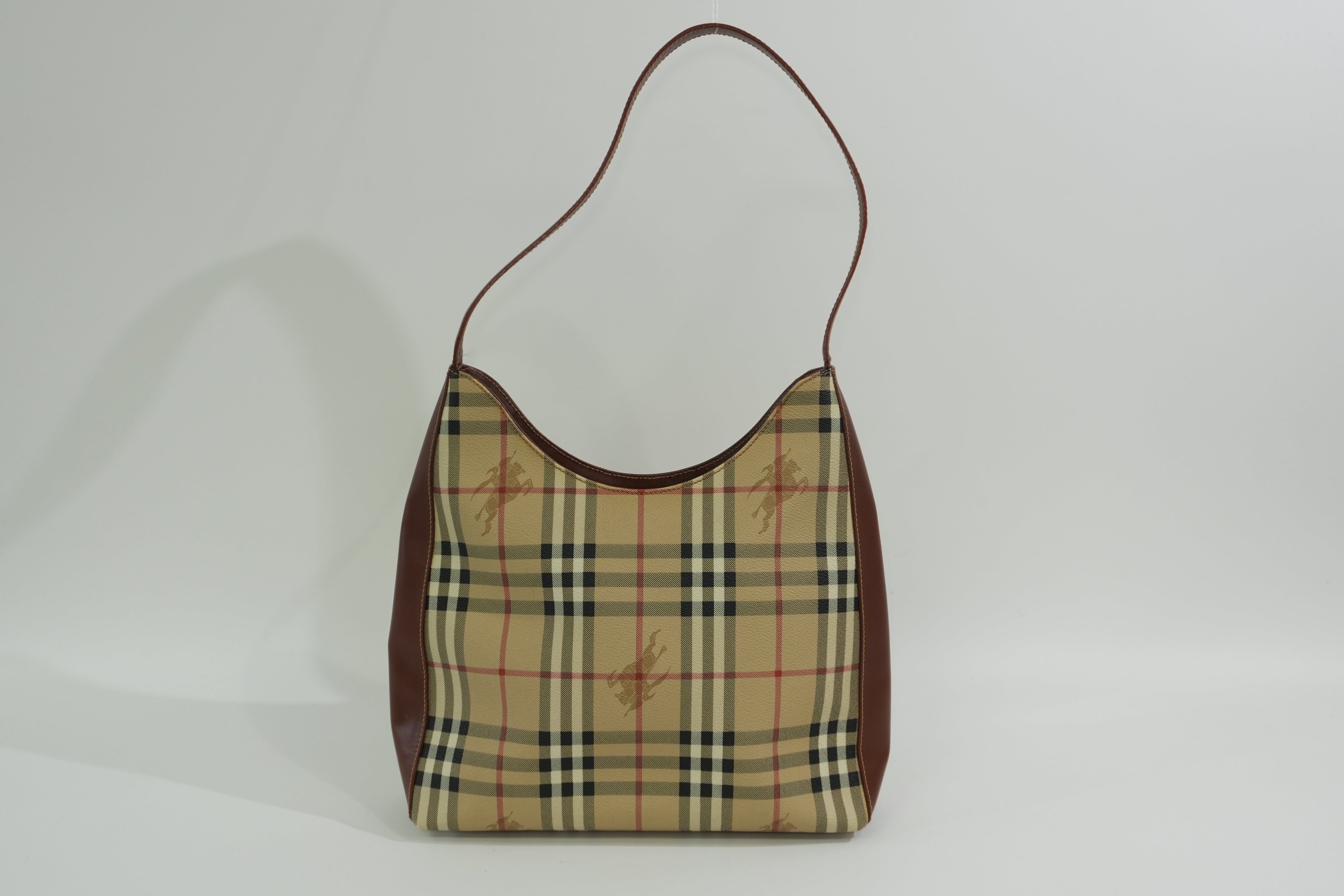 Pre-owned Burberry Nova Check Tote Bag Beige and Brown