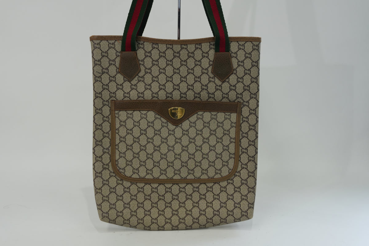 Pre-Owned Gucci Plus Ophidia Vertical Tote Bag Brown