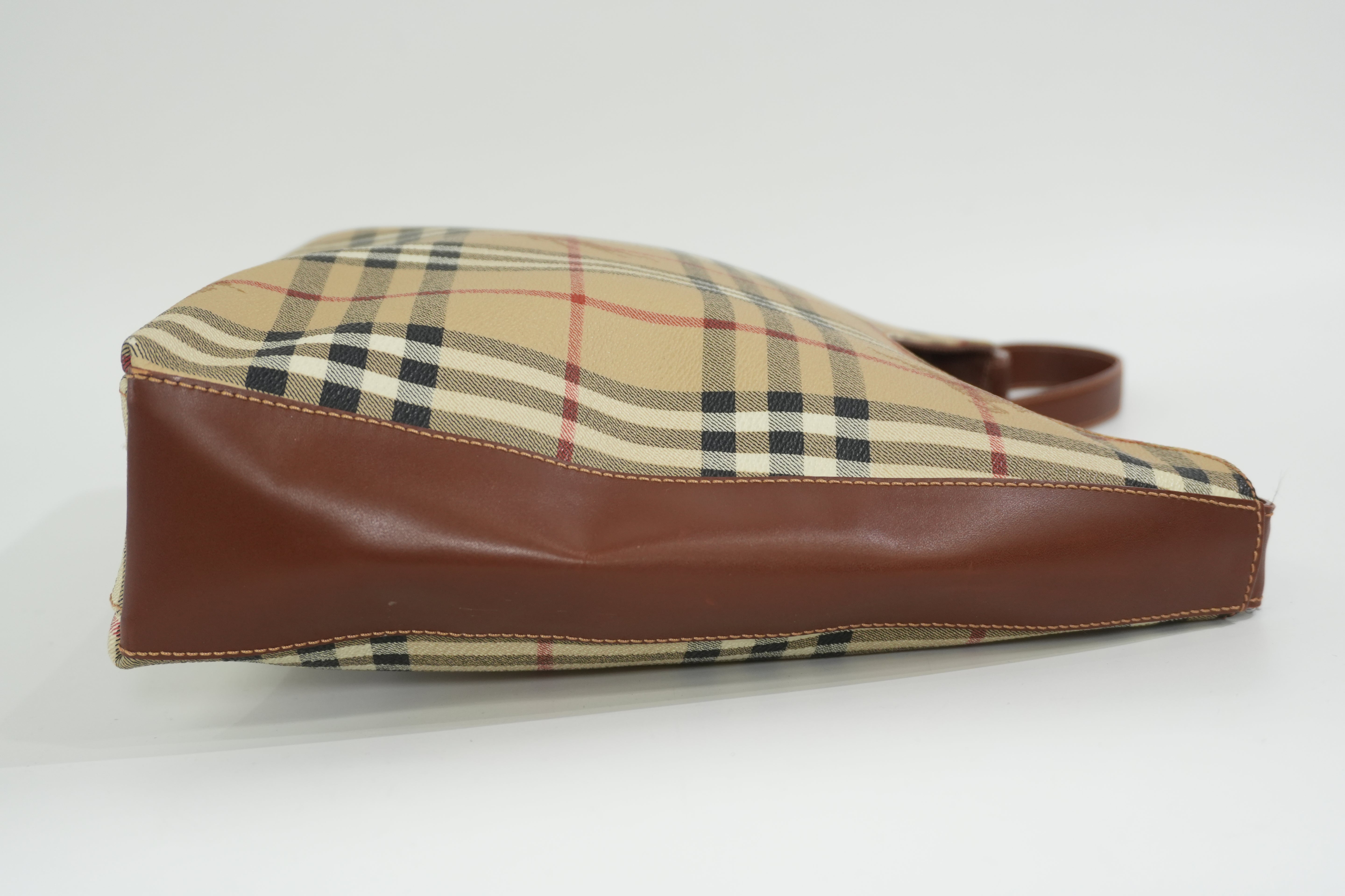 Pre-owned Burberry Nova Check Tote Bag Beige and Brown