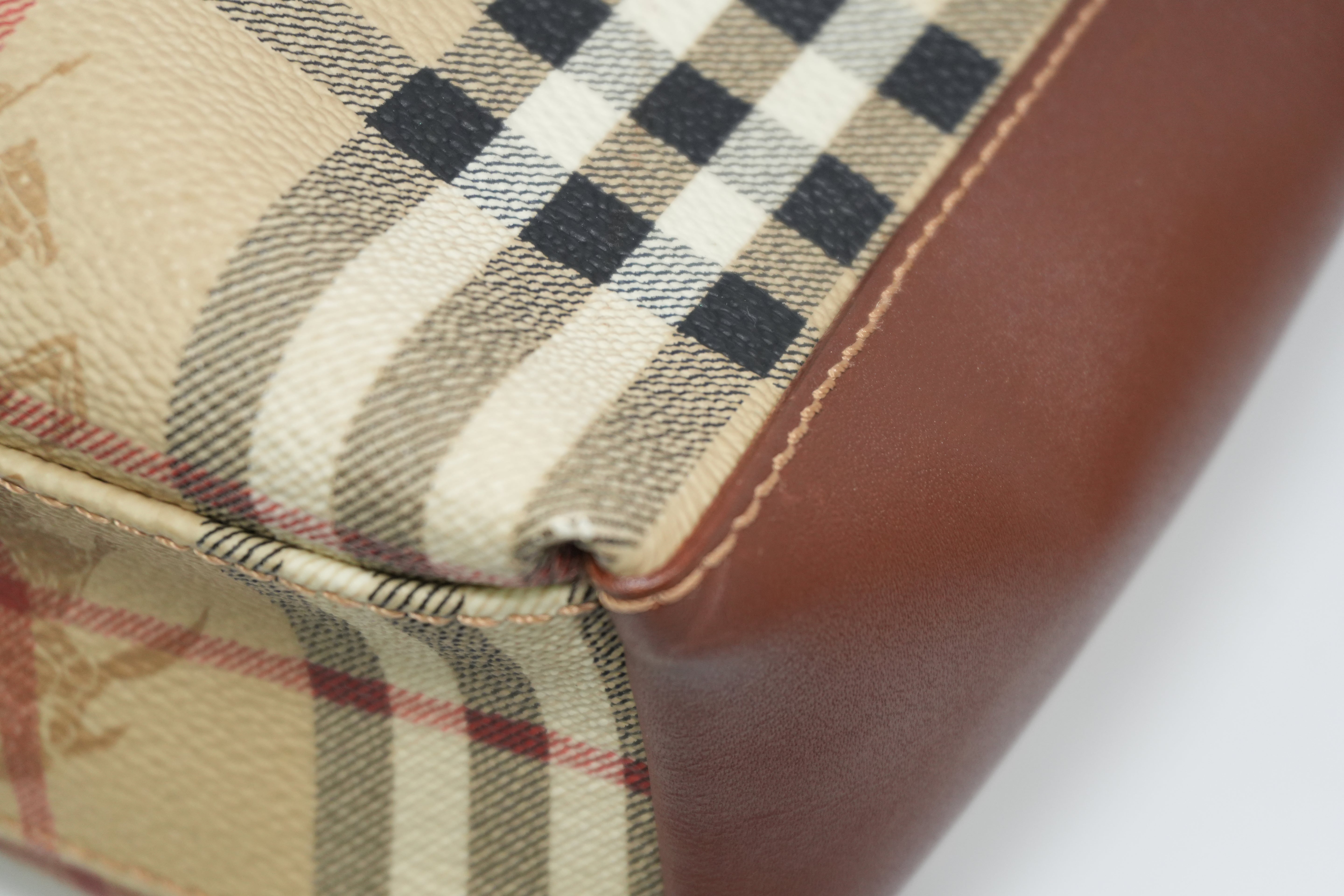 Pre-owned Burberry Nova Check Tote Bag Beige and Brown