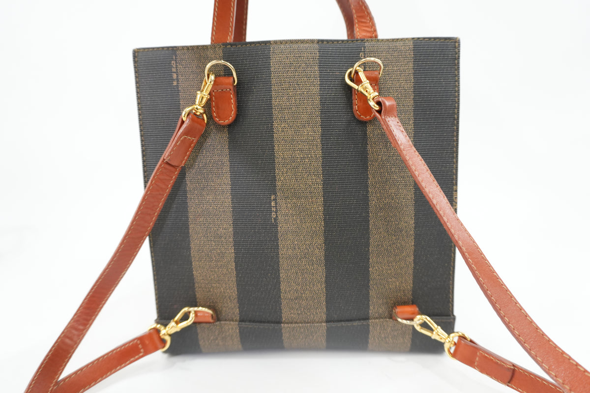 Pre-Owned Fendi Pequin Small Backpack Brown and Black