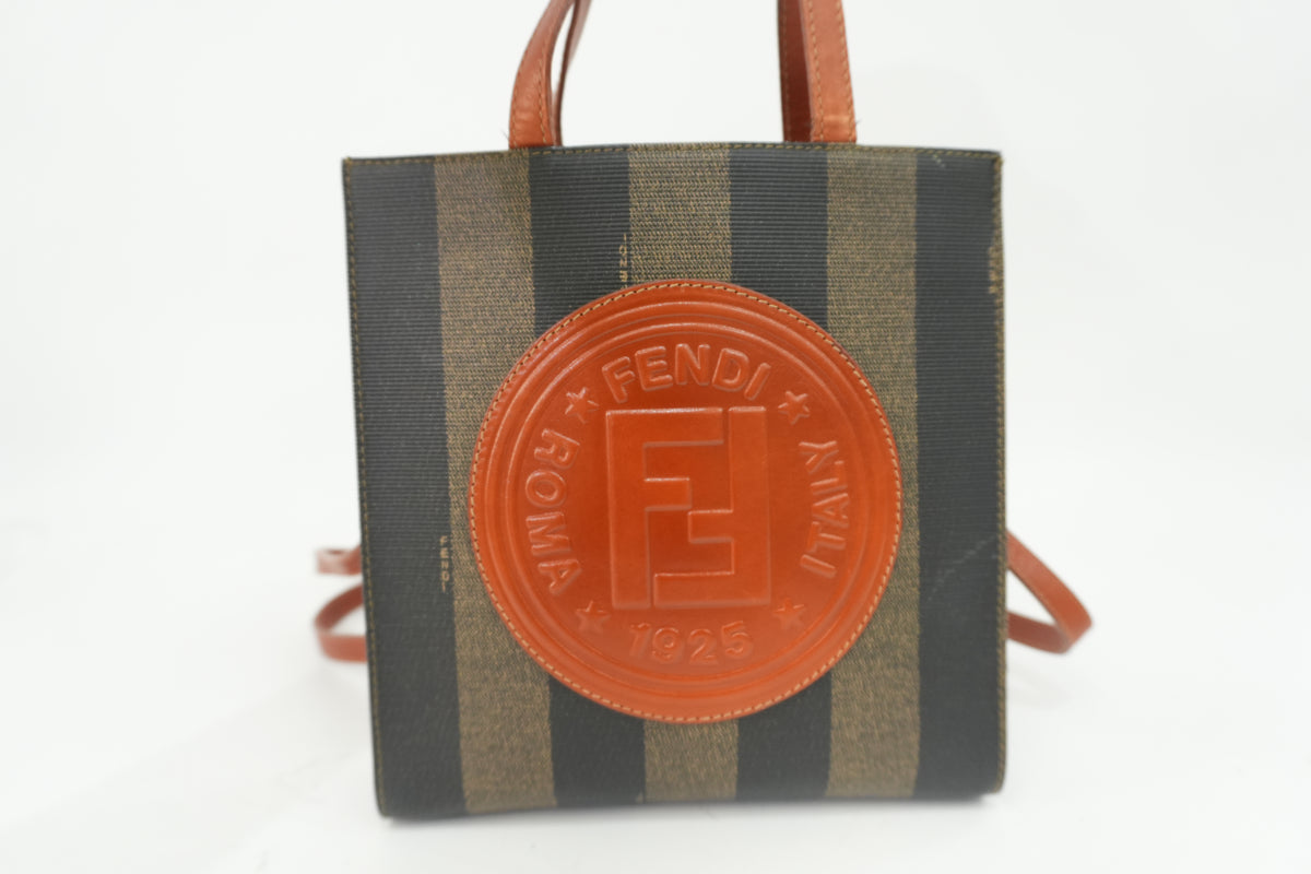 Pre-Owned Fendi Pequin Small Backpack Brown and Black